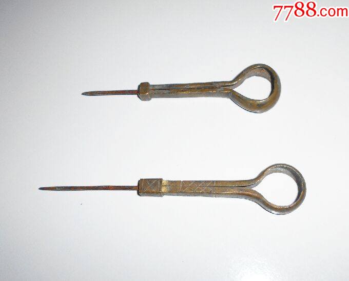 清民老铜锥子2只