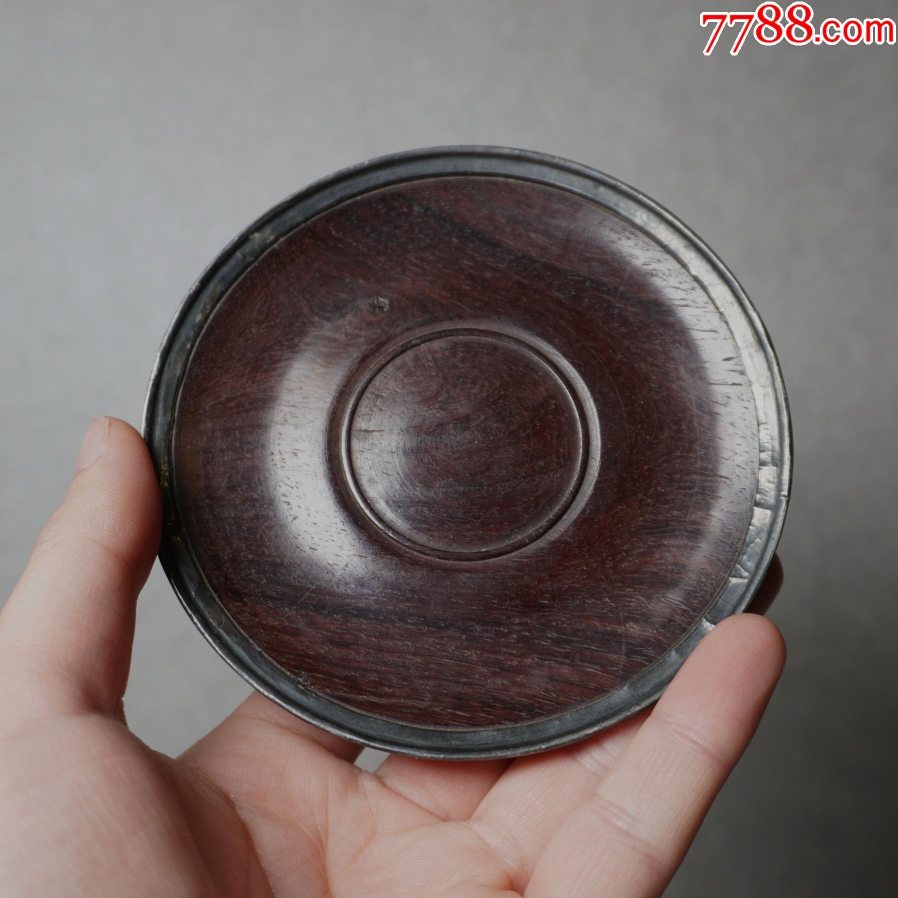清代紫檀茶托杯托木盘圆盘