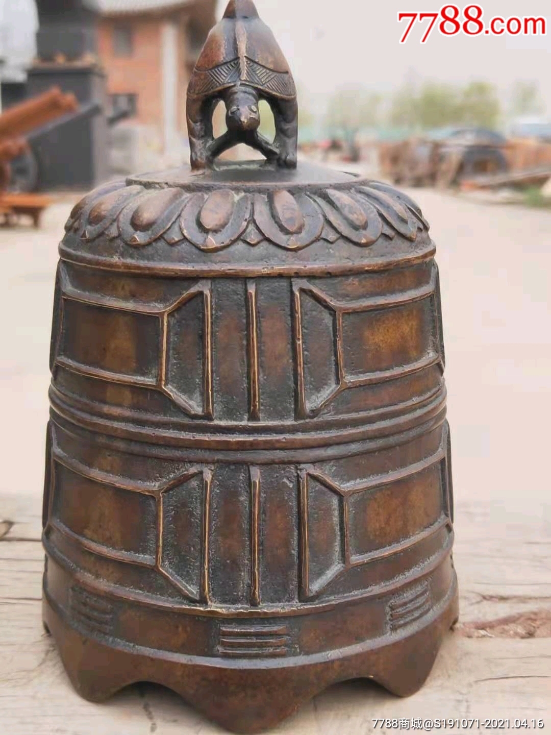 纯铜吉祥龟平安小铜钟一件具有镇宅避邪之寓意包浆老道皮克老辣全品