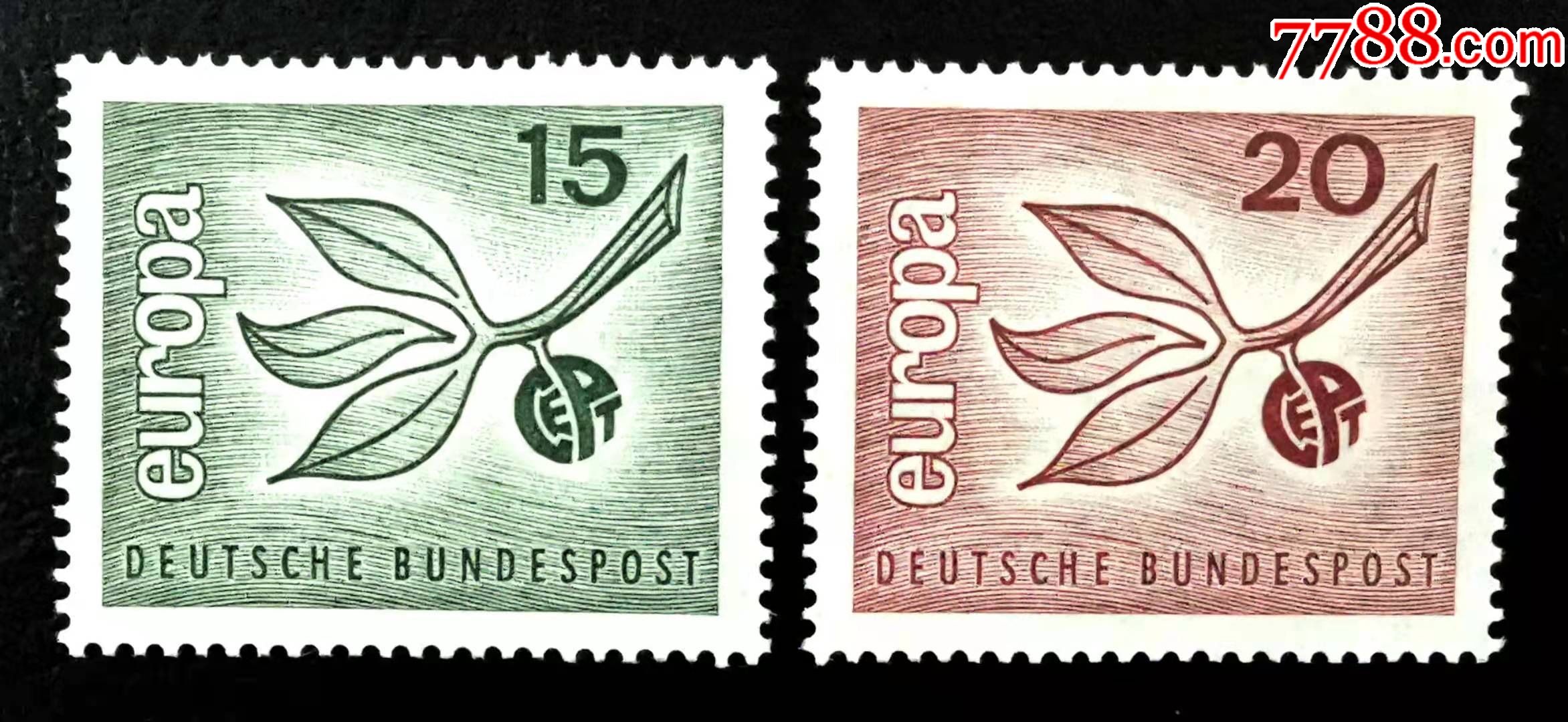 10a西德1965年邮票欧罗巴2全新树叶果实原胶全品