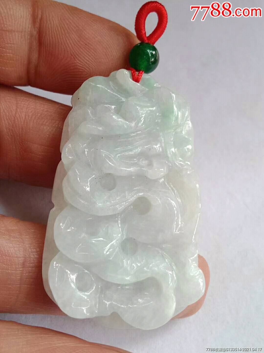 缅甸翡翠849-8飘花如意挂件(送证书)_翡翠/缅甸玉_第1张_7788茶具