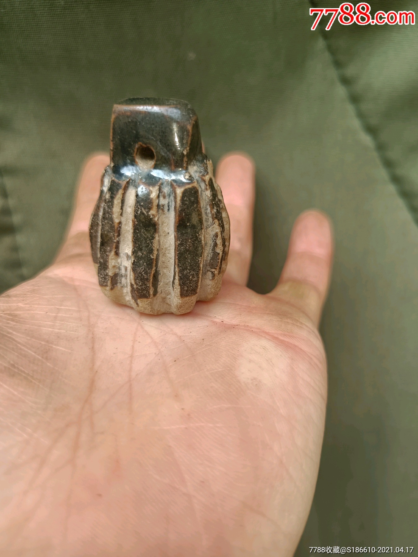 明清老瓷秤砣-酱釉瓷/紫金釉-7788收藏