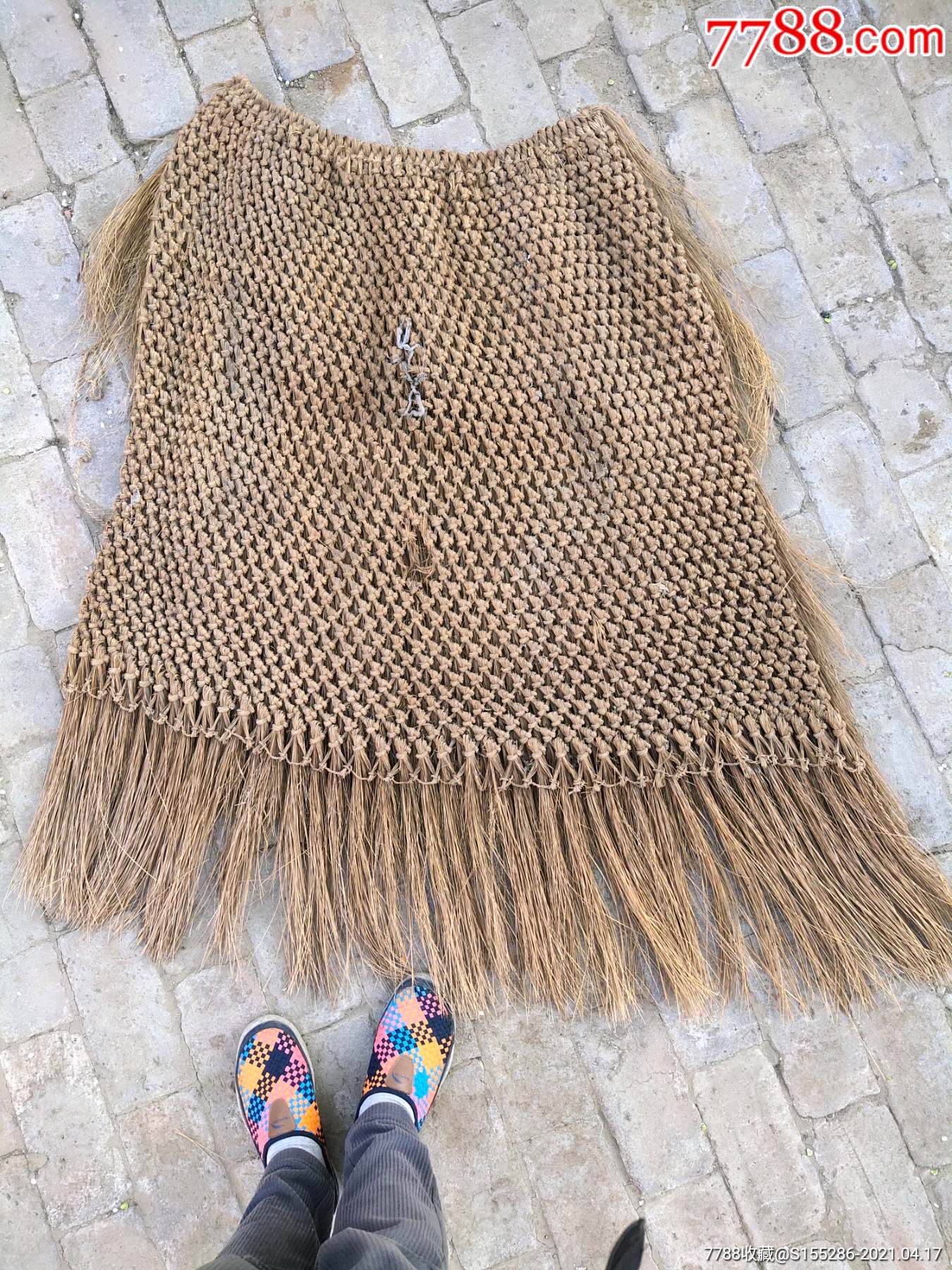 老民俗蓑衣斗篷,长120厘米,一流品相,包老包真