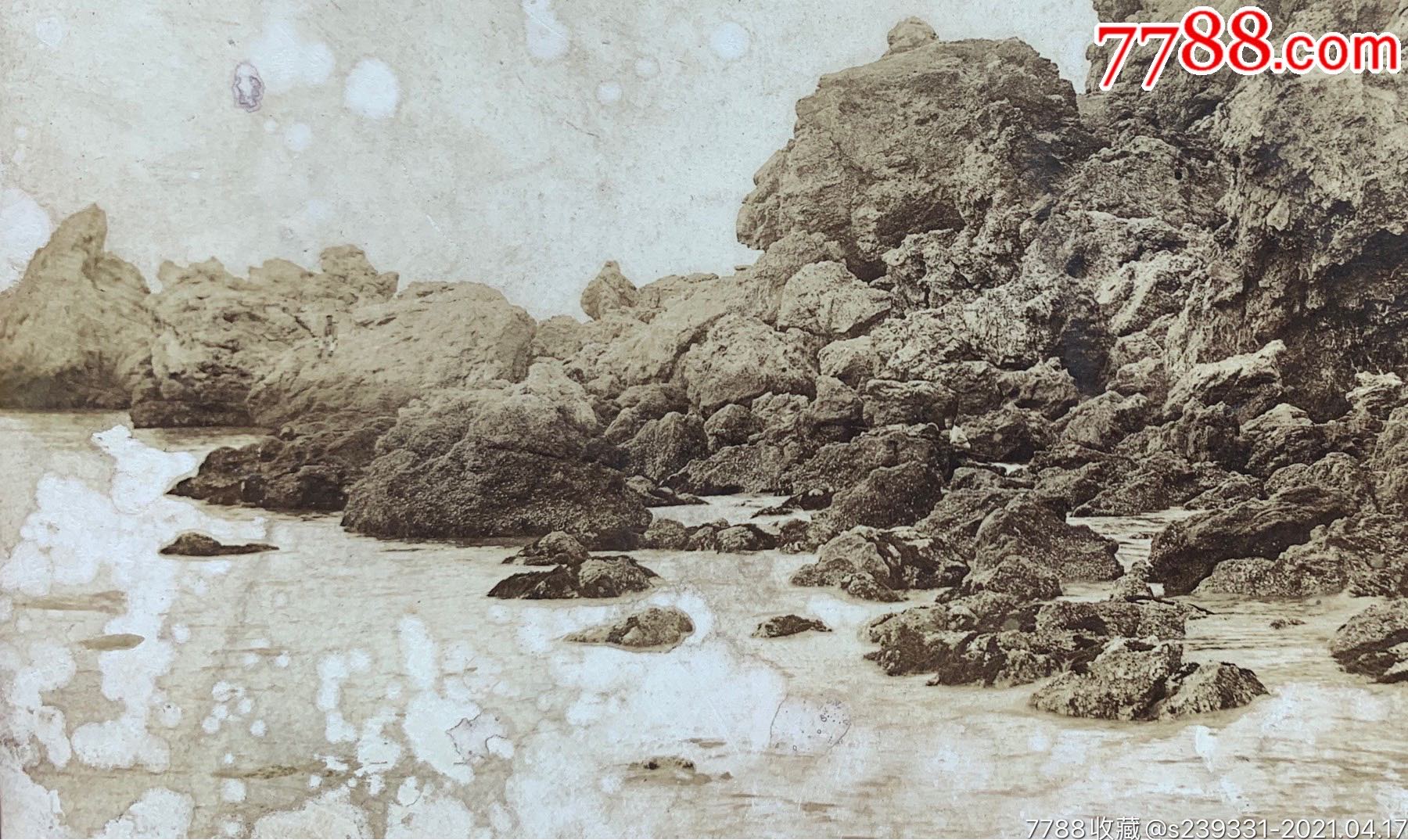 【蓬莱旧影】1920年代山东烟台蓬莱海岸风景原版老照片一张