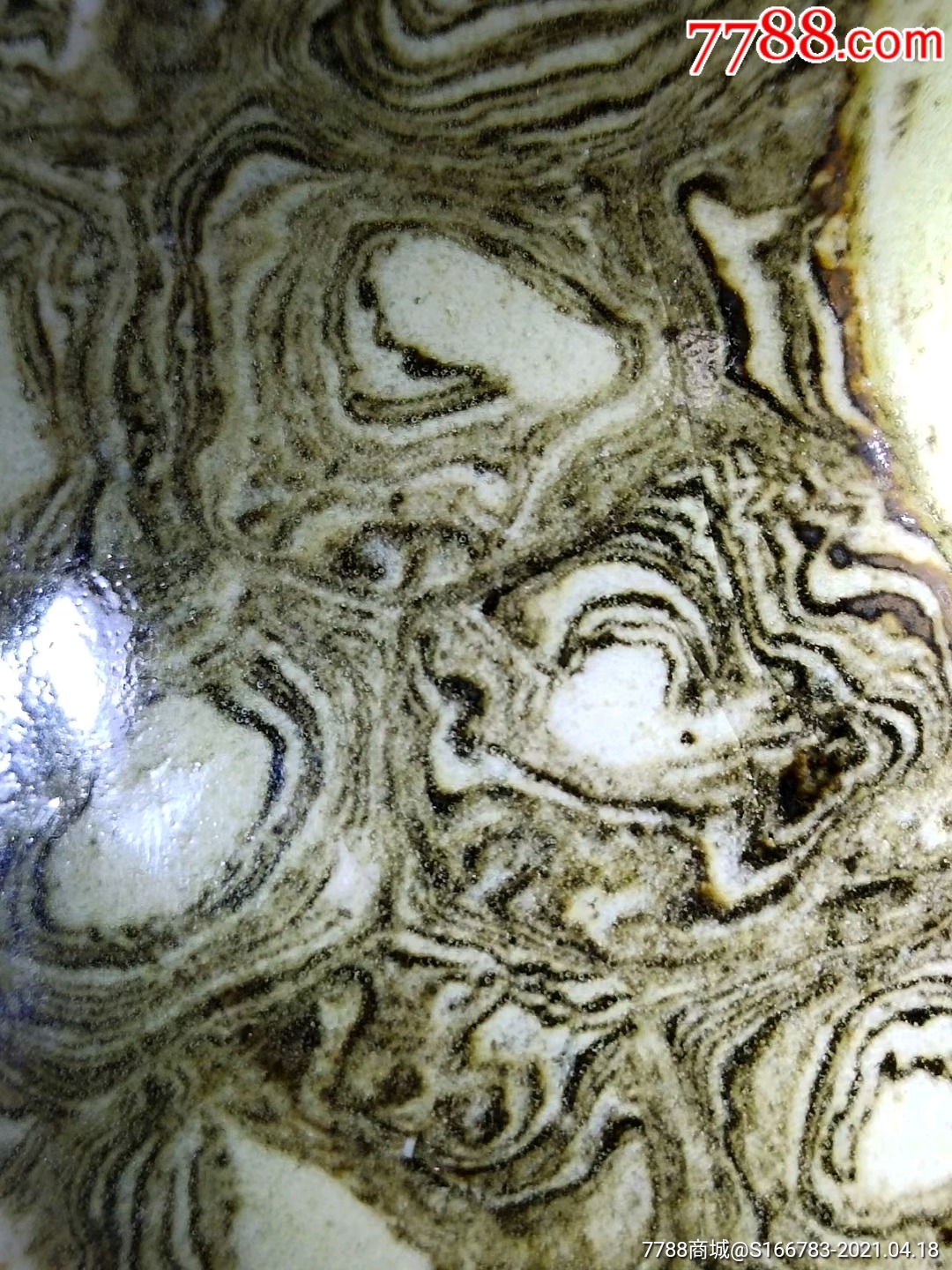 绞胎茶盏-酱釉瓷/紫金釉-7788木艺
