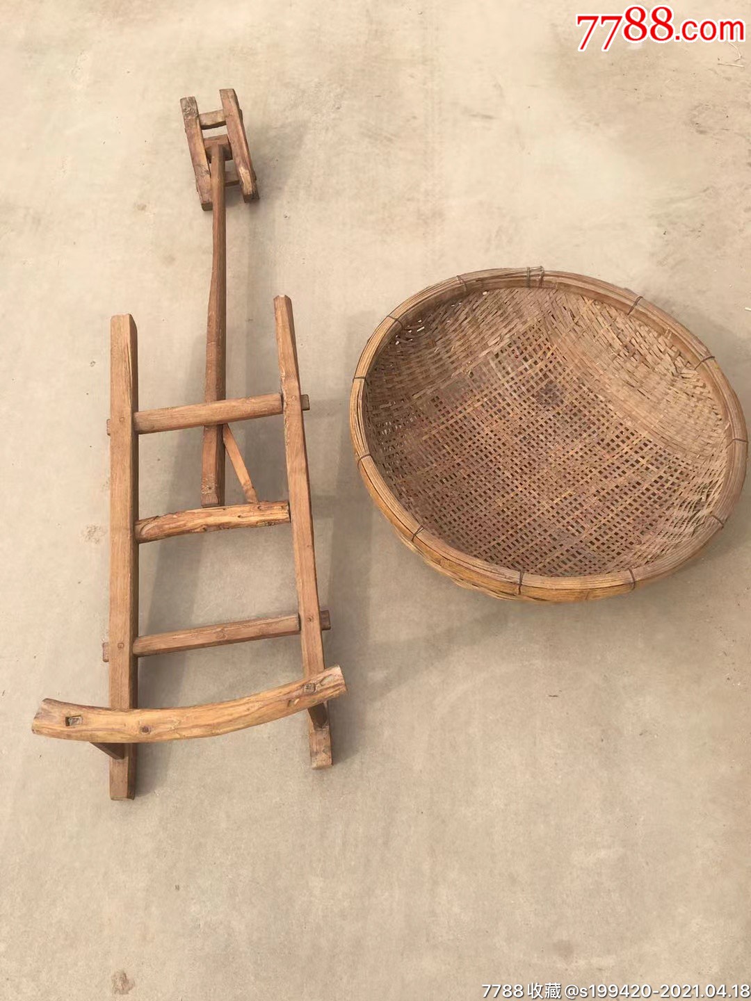 民俗老物件筛粮食神器太少见了有收藏价值