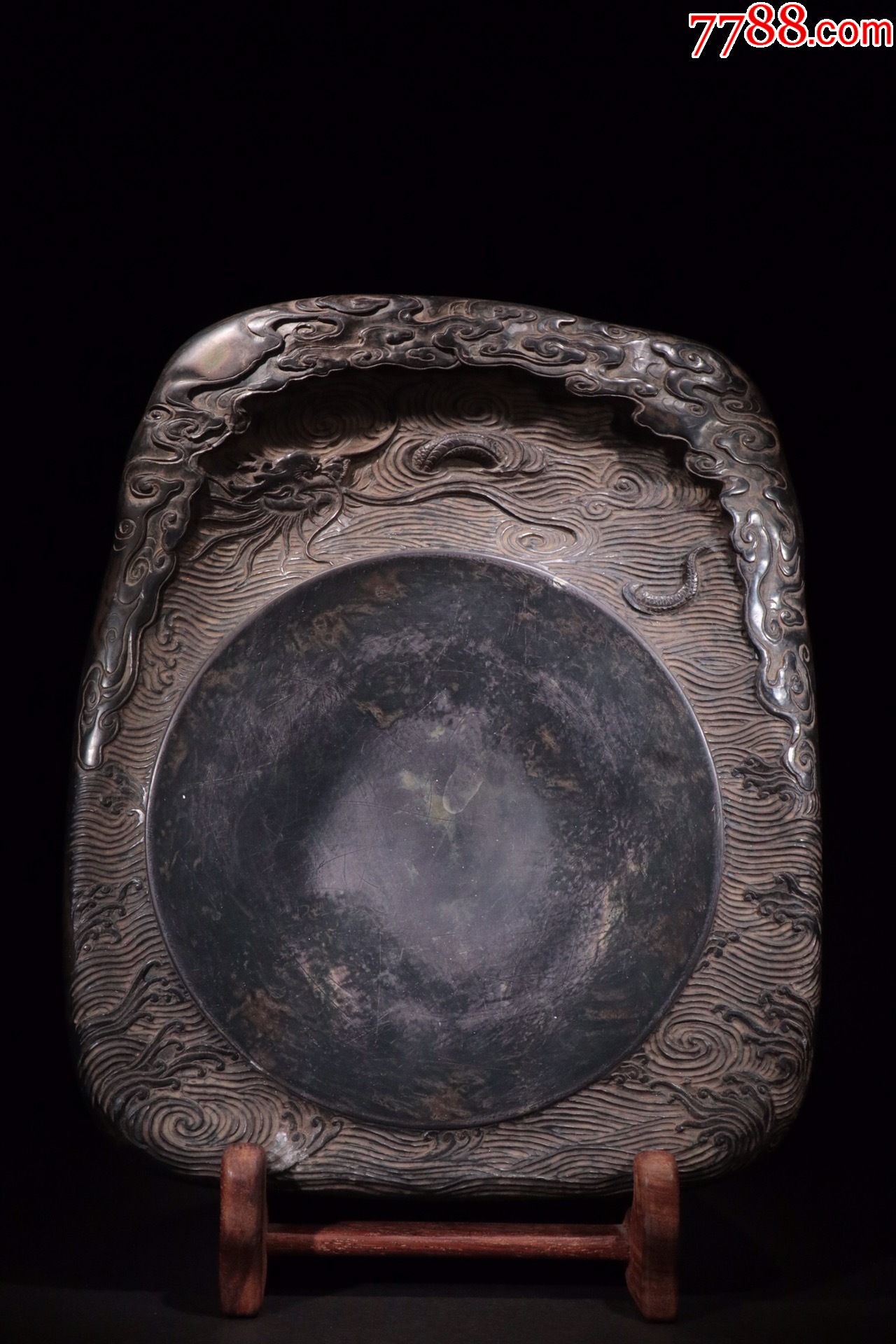 老坑石祥龙遨游端砚