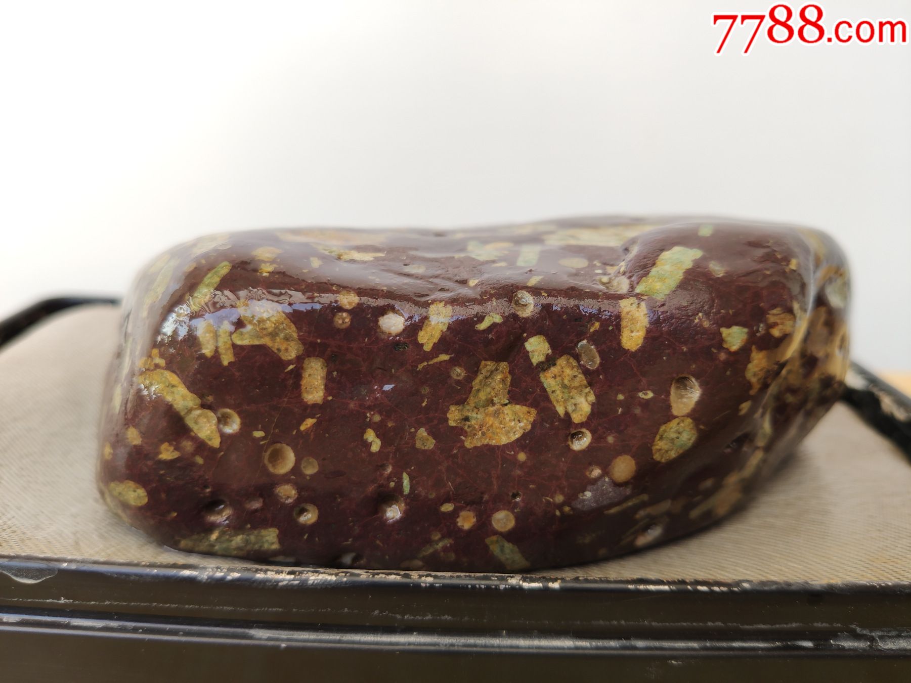 新进洛阳雪花石原石1750"缤纷"(色彩好,包浆好,细看纹路更好)