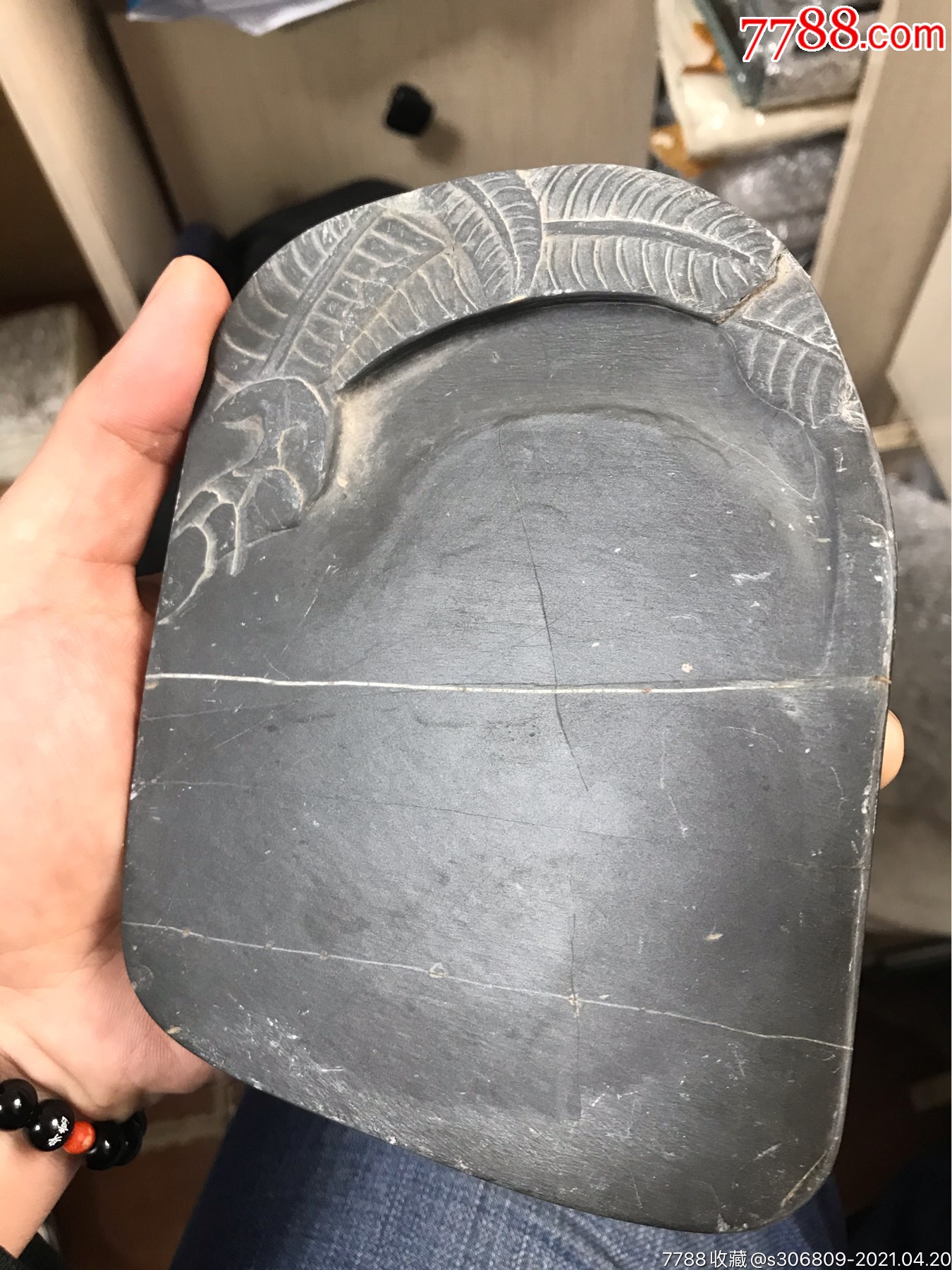 细眉纹蕉叶砚_歙砚/龙尾砚_作品欣赏_收藏价值_7788字画网