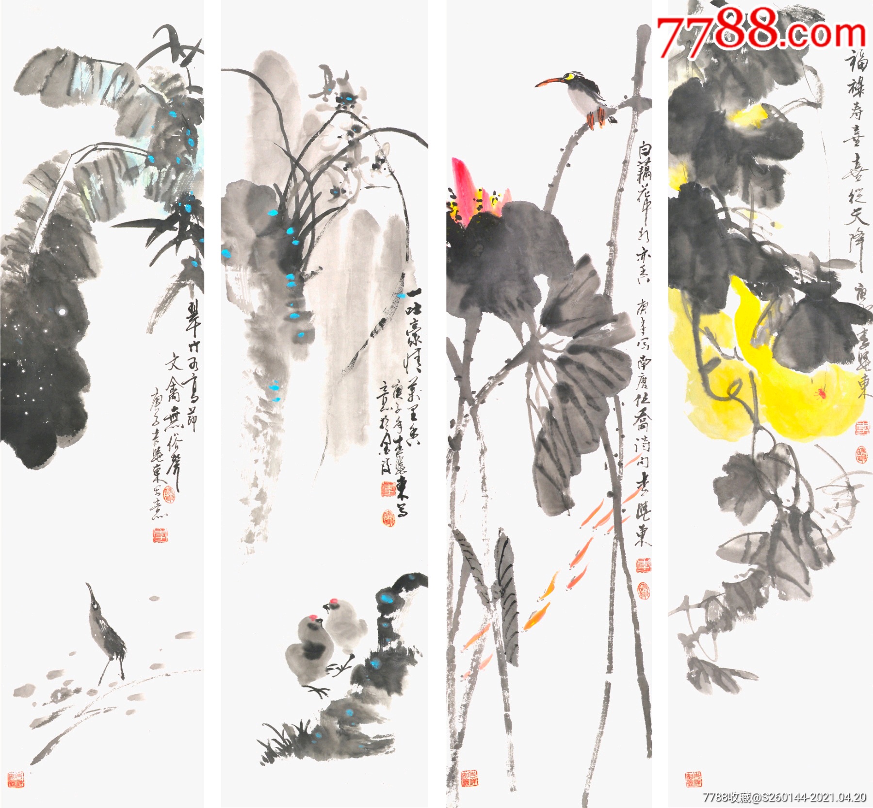滚动鼠标滚轴,图片即可轻松放大,缩小更多"花鸟国画原作