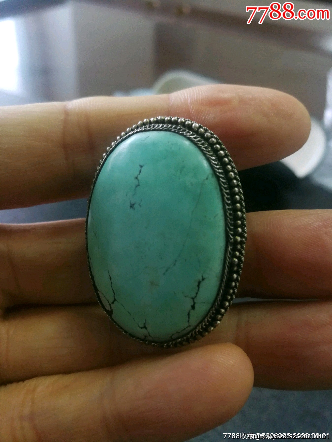 老绿松石挂件