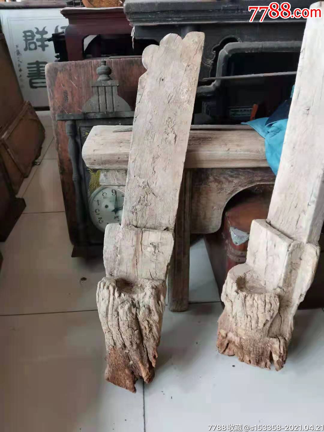 枣木门枕一对