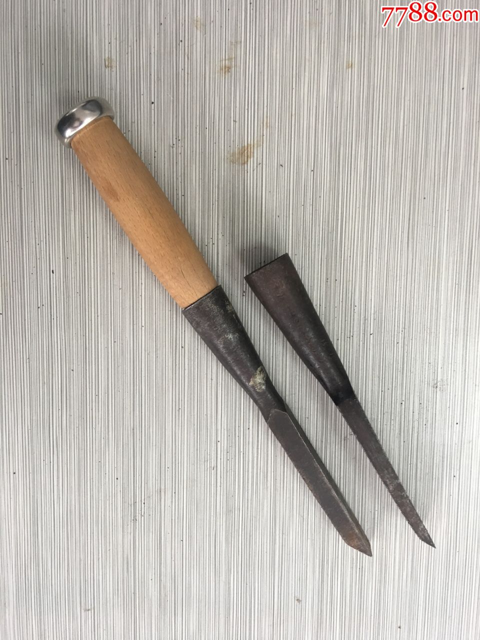 老工具鞍山双王凿子2只组