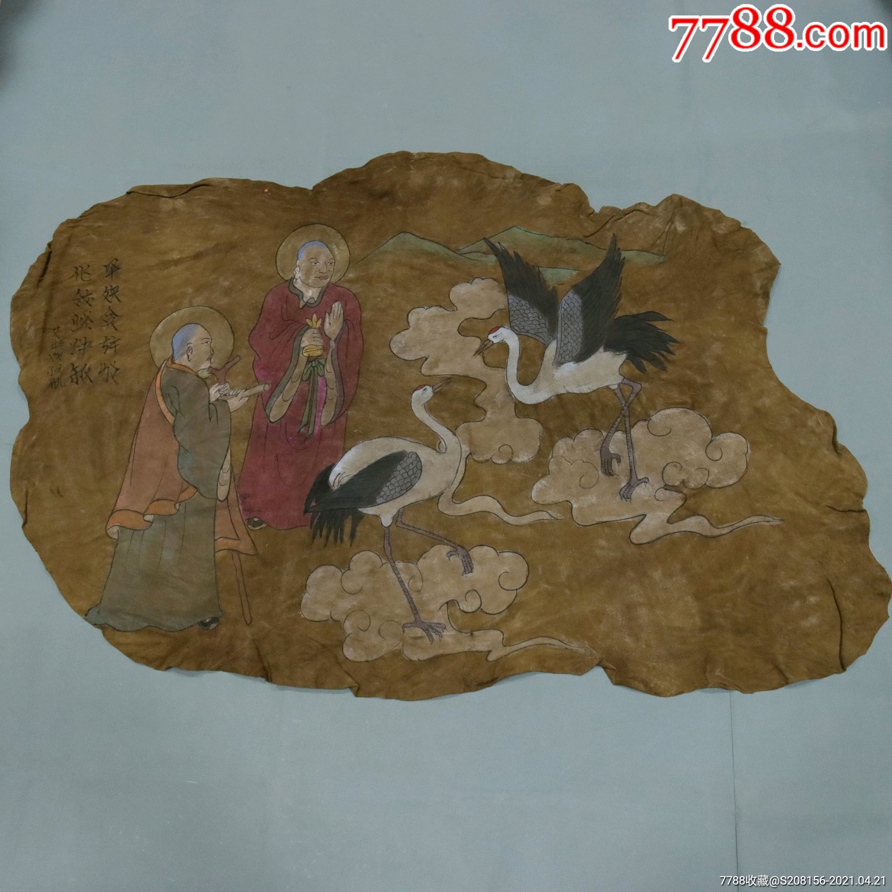 大尺寸,手绘羊皮画,飞天,字画