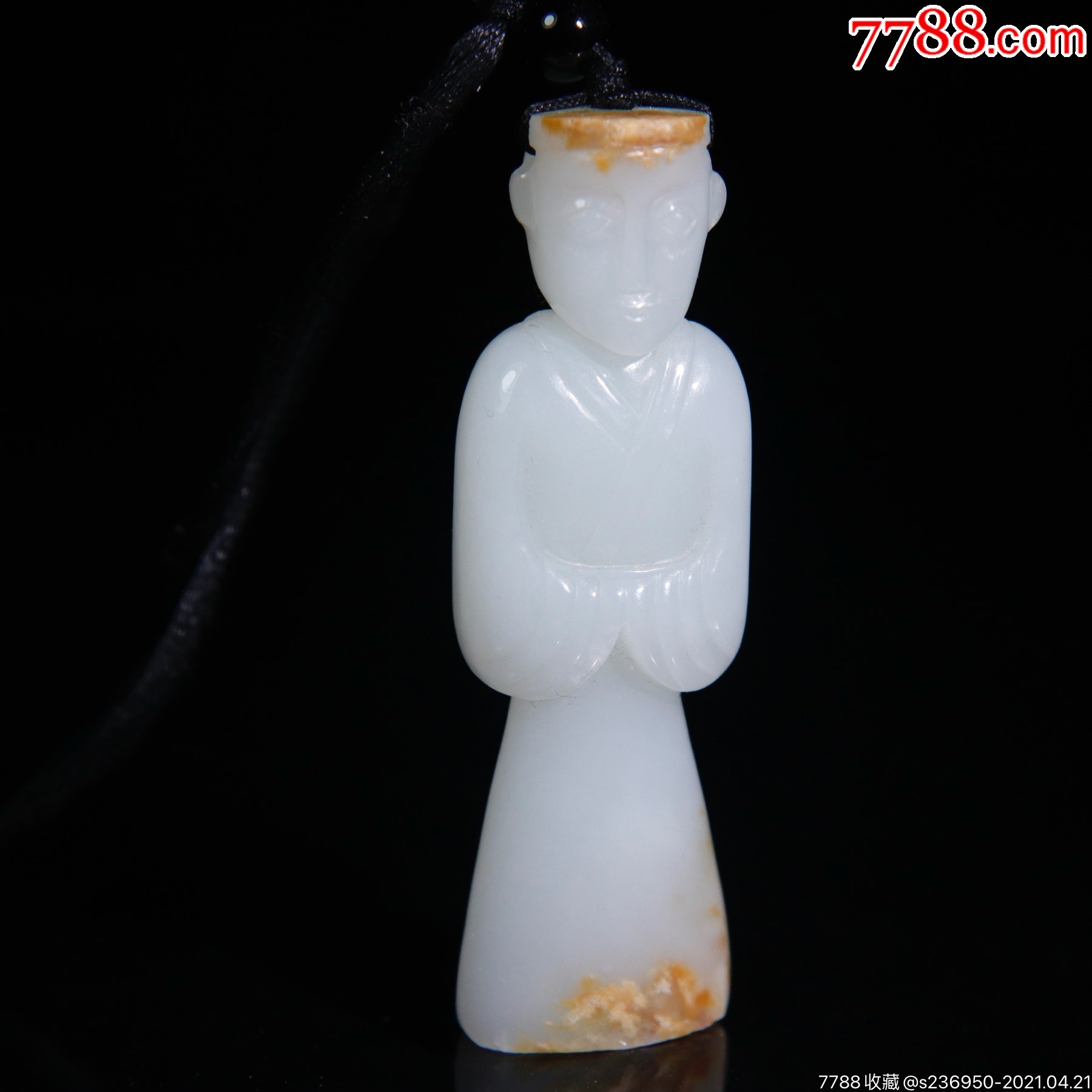 古玉老玉和田玉高古玉西周战汉玉人挂件