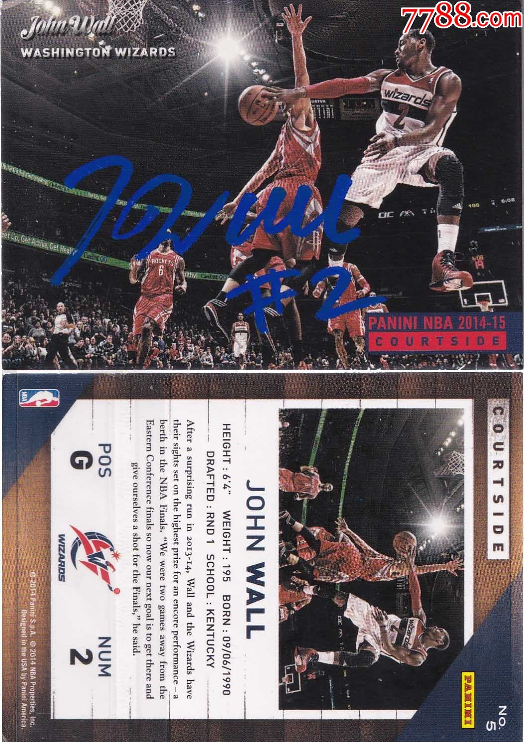 美国nba官方正品b约翰沃尔亲笔签名送礼佳品生日礼物珍藏