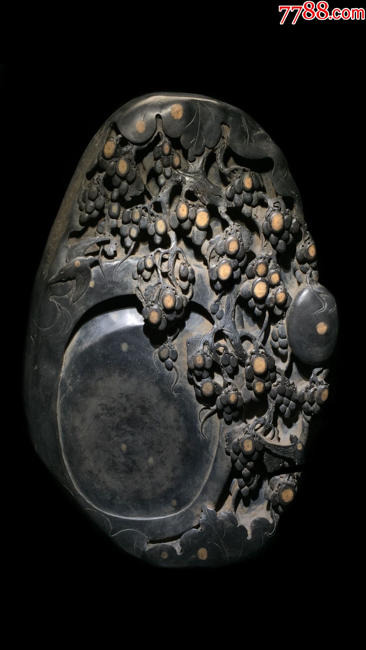 端石梅花坑多子多福文房端砚