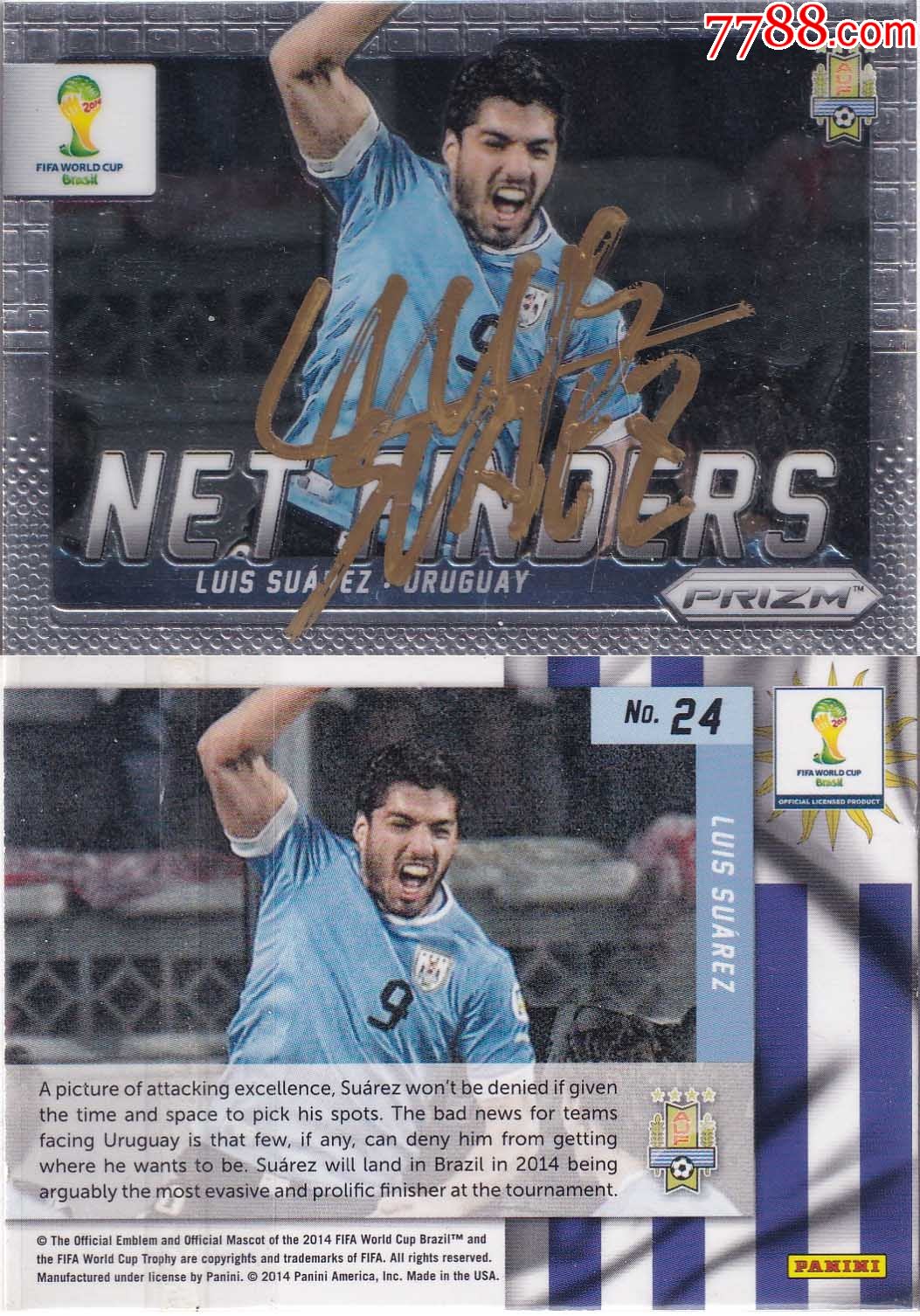 官方正品a球星苏亚雷斯亲笔签名送礼佳品生日礼物珍藏