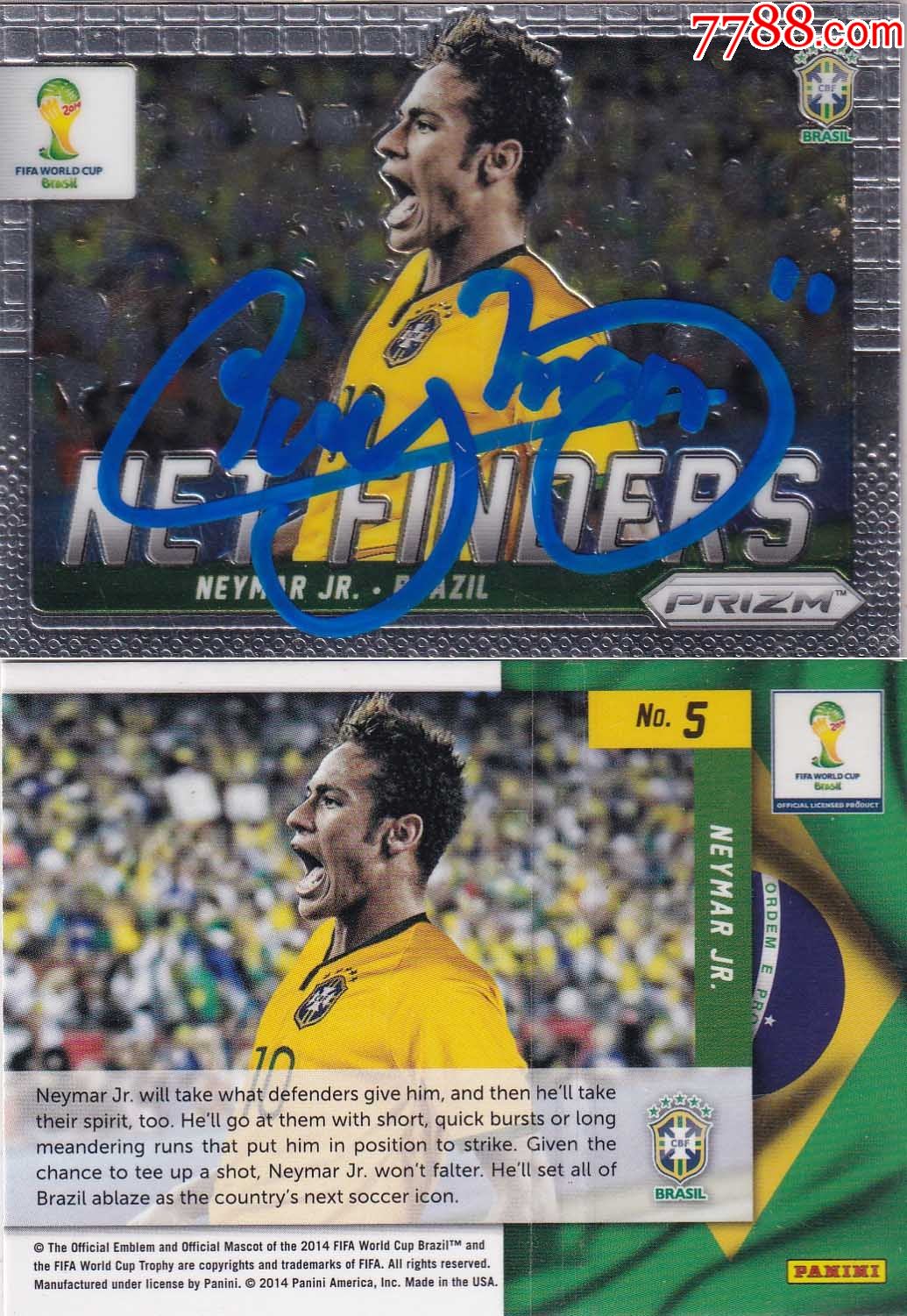 官方正品球星内马尔亲笔签名送礼佳品生日礼物珍藏