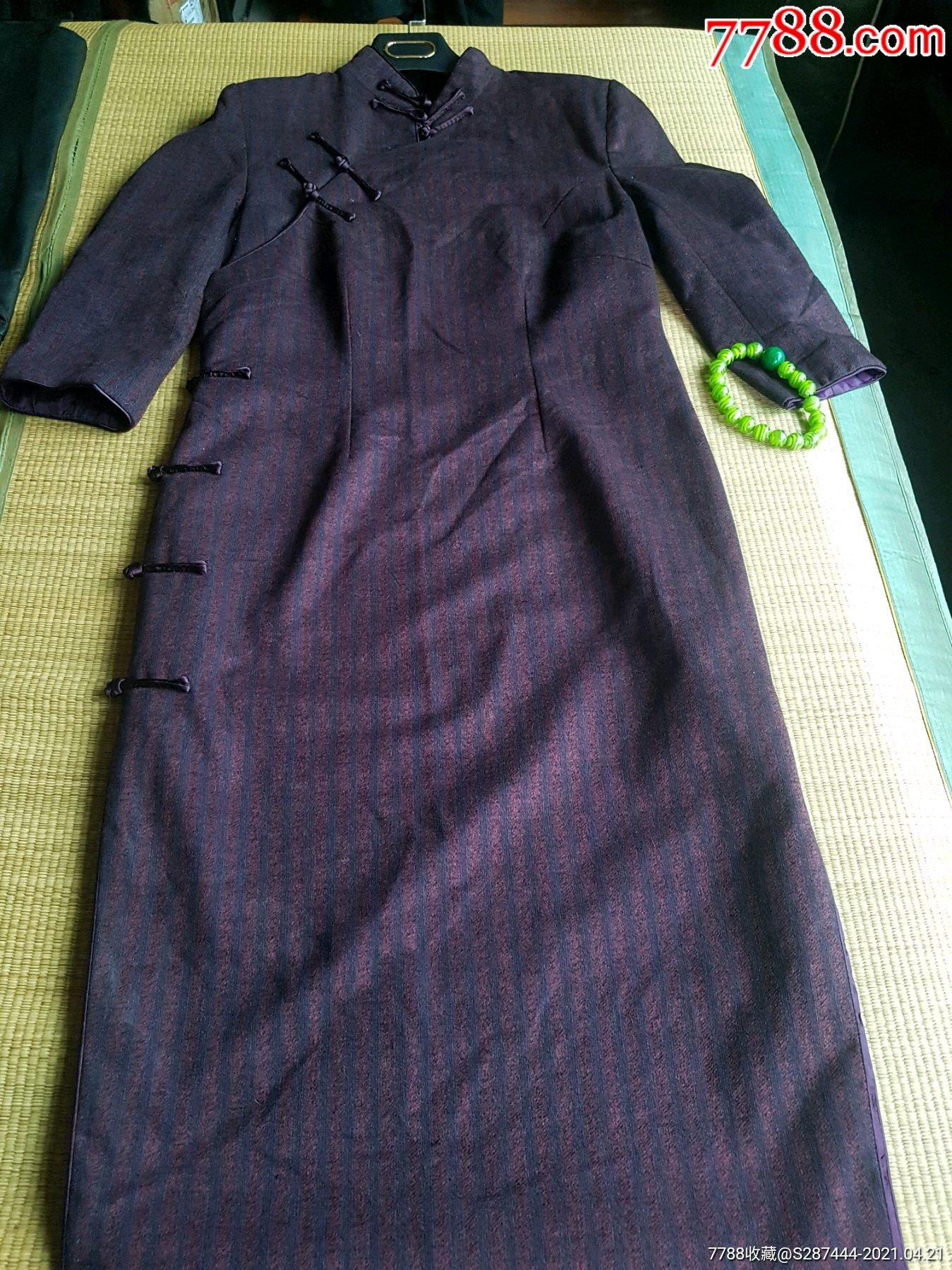 古董棉麻纹理旗袍女士