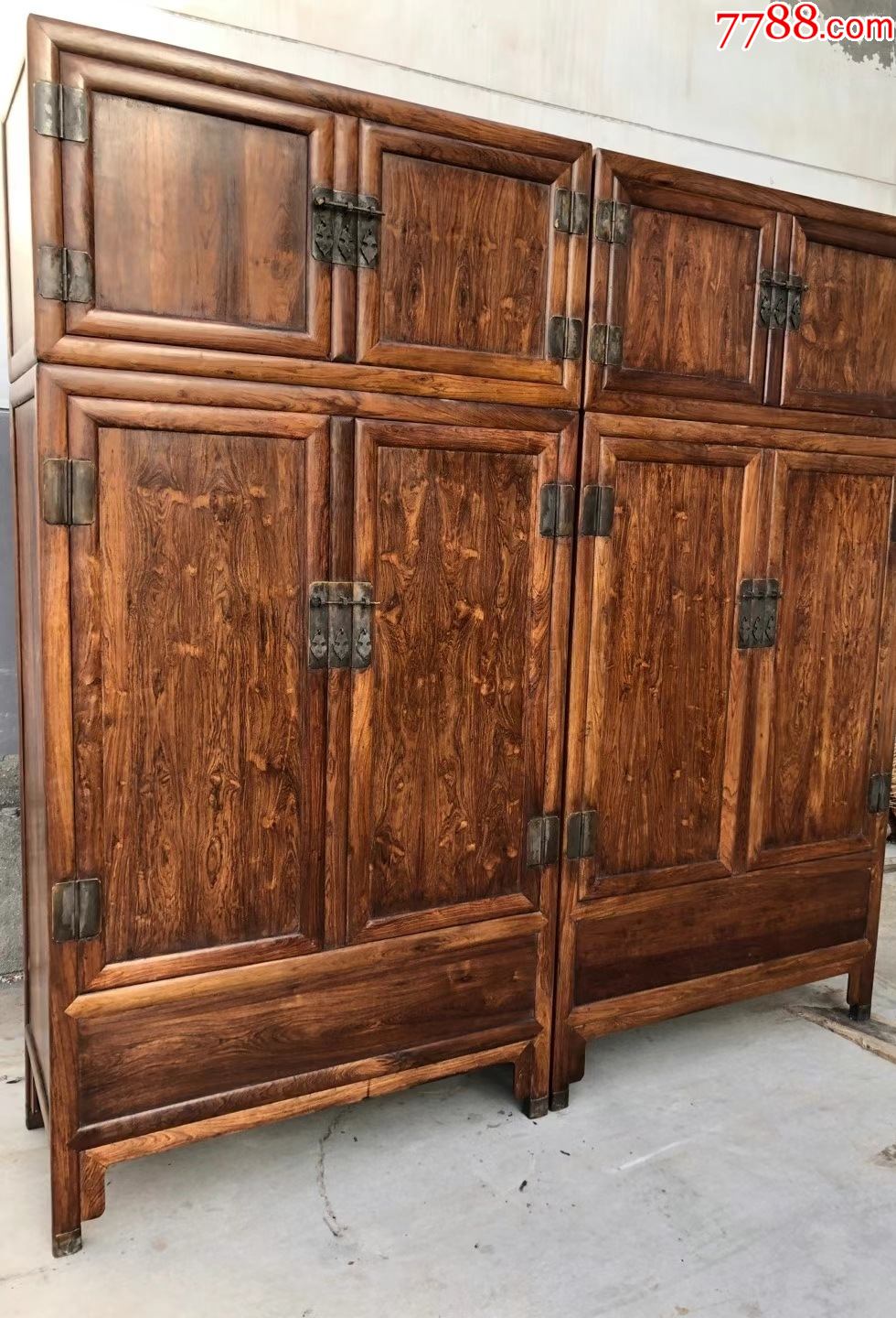 古董木艺老家具清代黄花梨顶箱柜