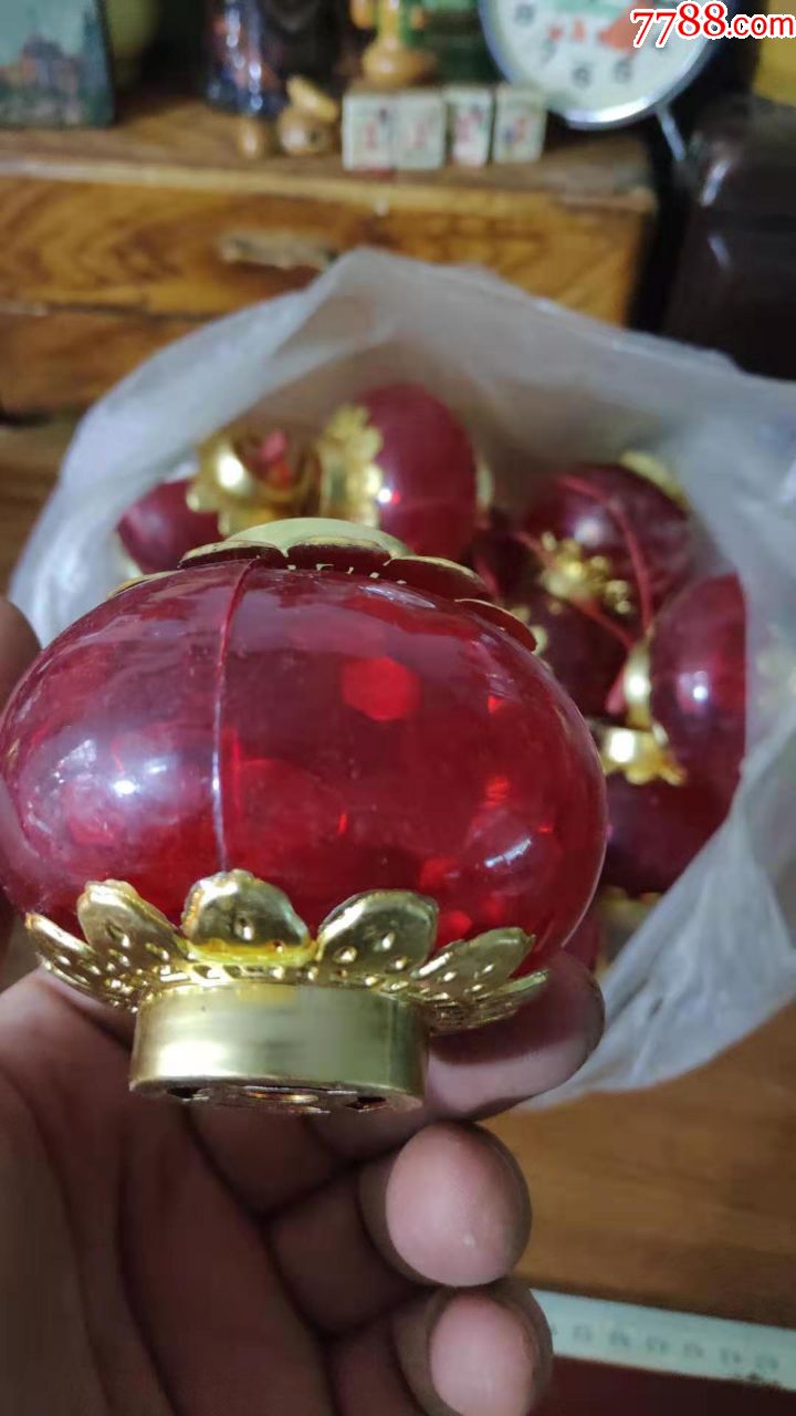 上世纪90年代塑料小灯笼串灯配件一组民俗怀旧老摆件.