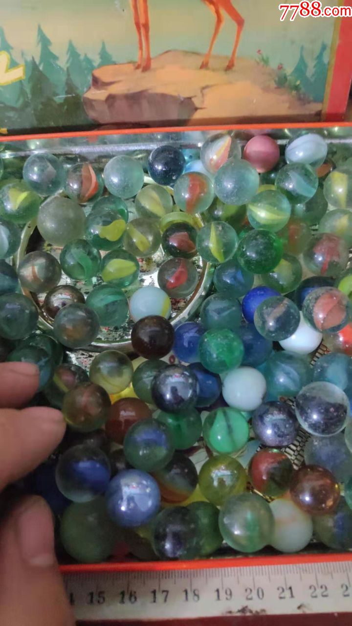 80后童年怀旧回忆~老玻璃弹珠玻璃球一组不解释原汁原味送老盒.第58弹