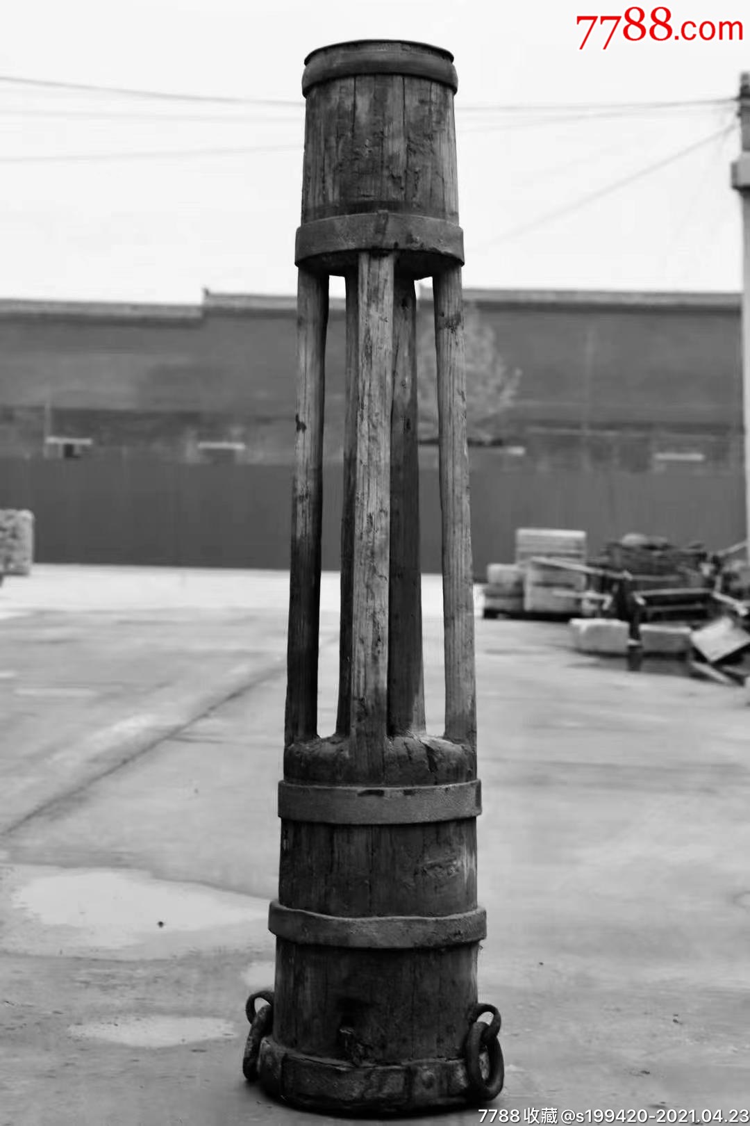 清代木夯高148米重150斤正常使用原装无修