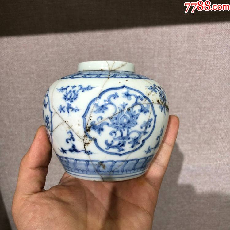 老瓷器一线老古玩传世明代青花瓷明清老瓷器天字罐老官窑瓷器-价格
