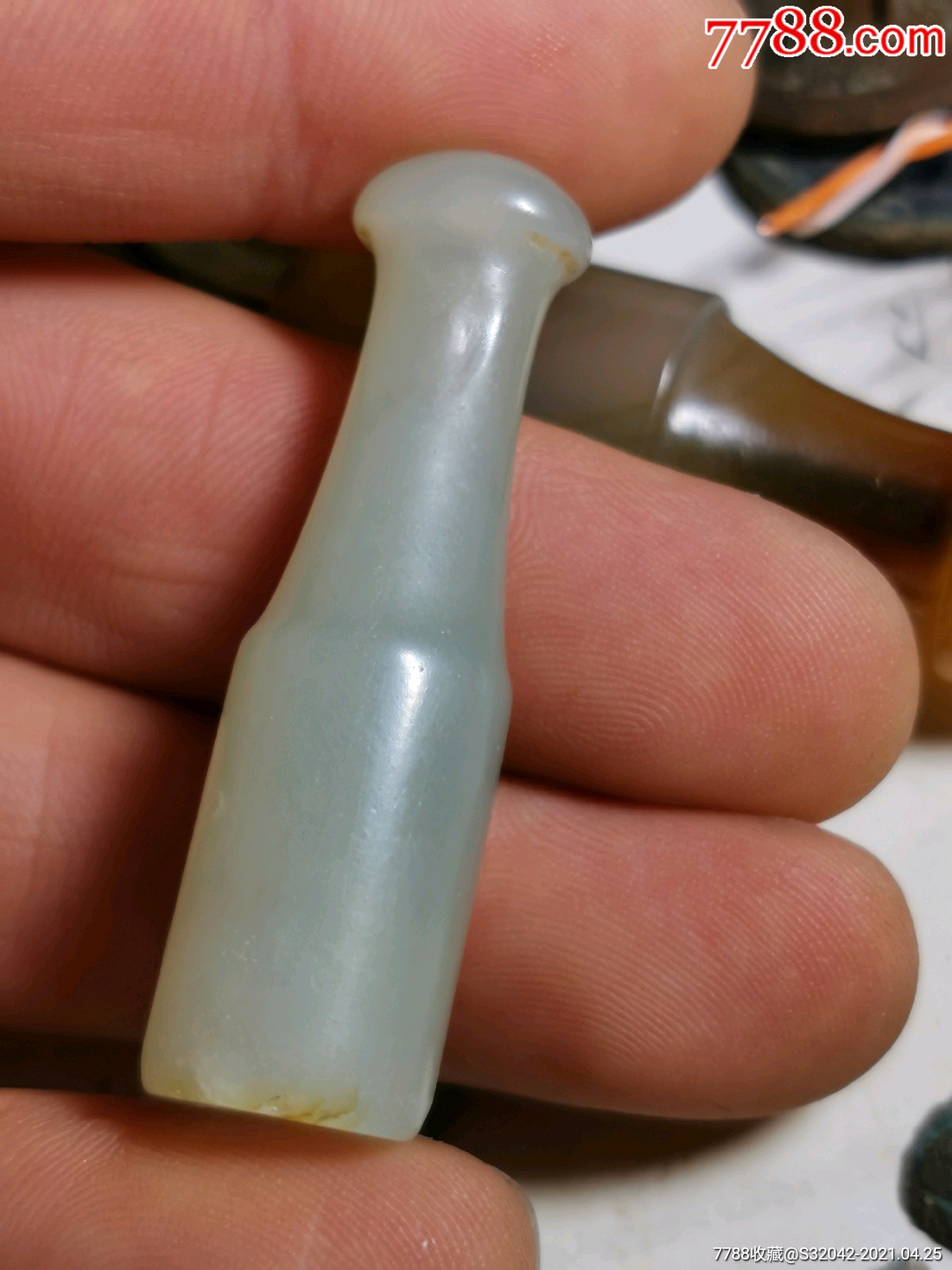 清代和田烟嘴-和田玉-7788收藏