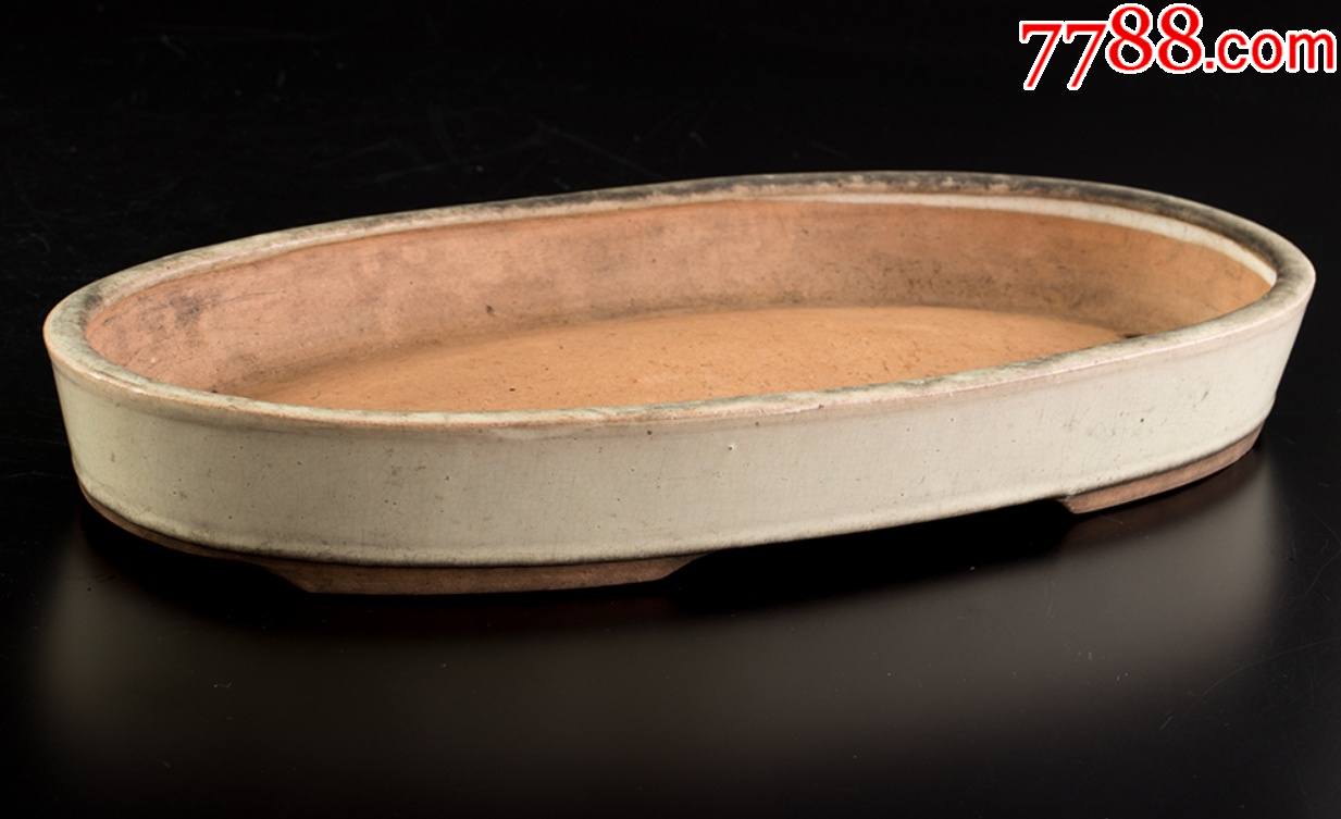 清代白釉紫砂盆:椭圆形盆_价格4500元_第1张_7788商城__七七八八商品