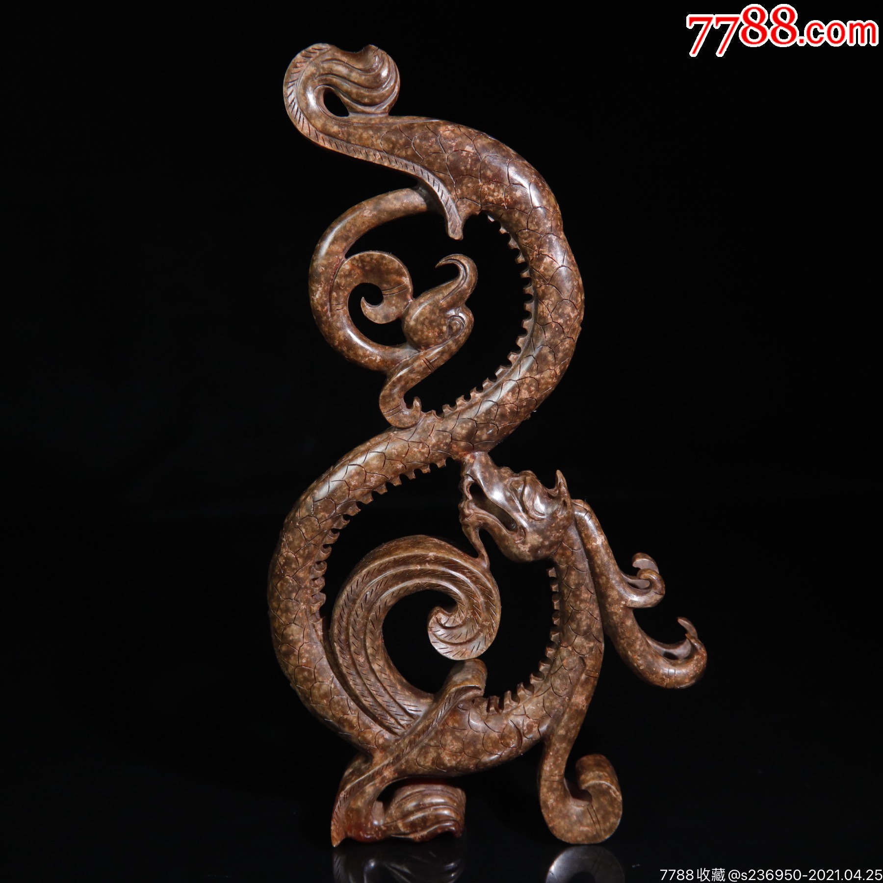 和田玉龙凤摆件