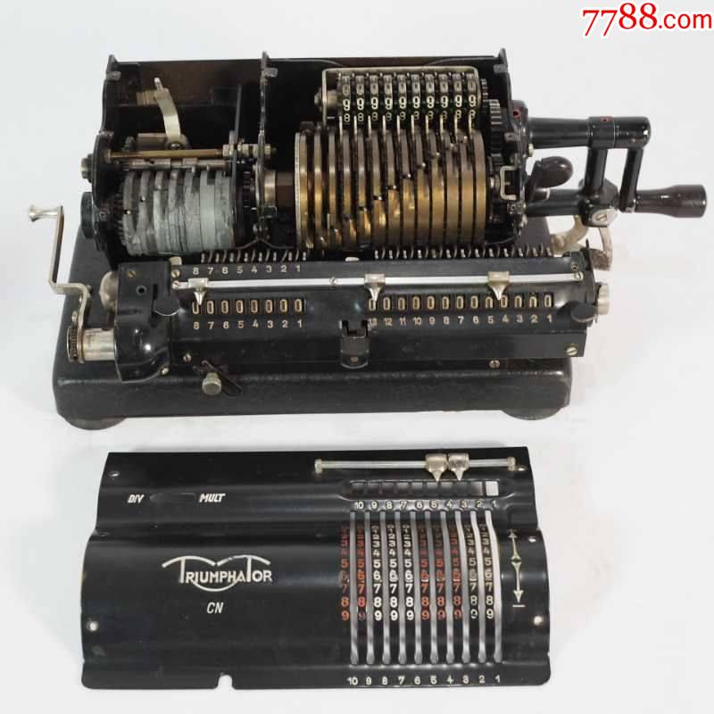 西洋古董德国机械算盘手摇加算器triumphator老工业风计算器故障
