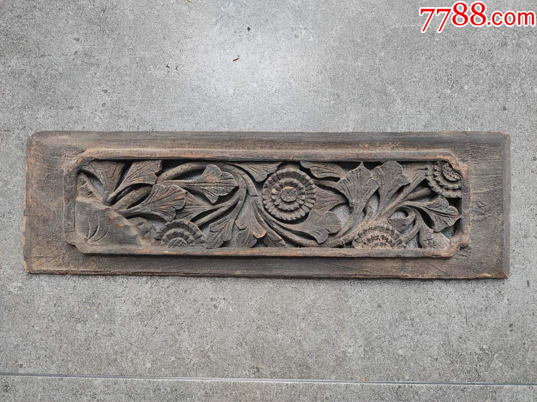 镂空雕小花板,老木雕花卉图案木雕便宜出