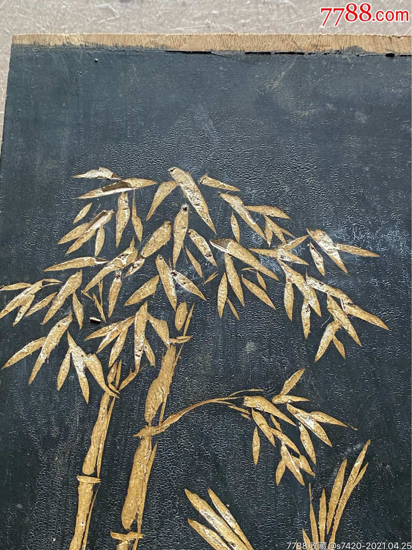 精工细作,阴刻花板竹子,小鸟