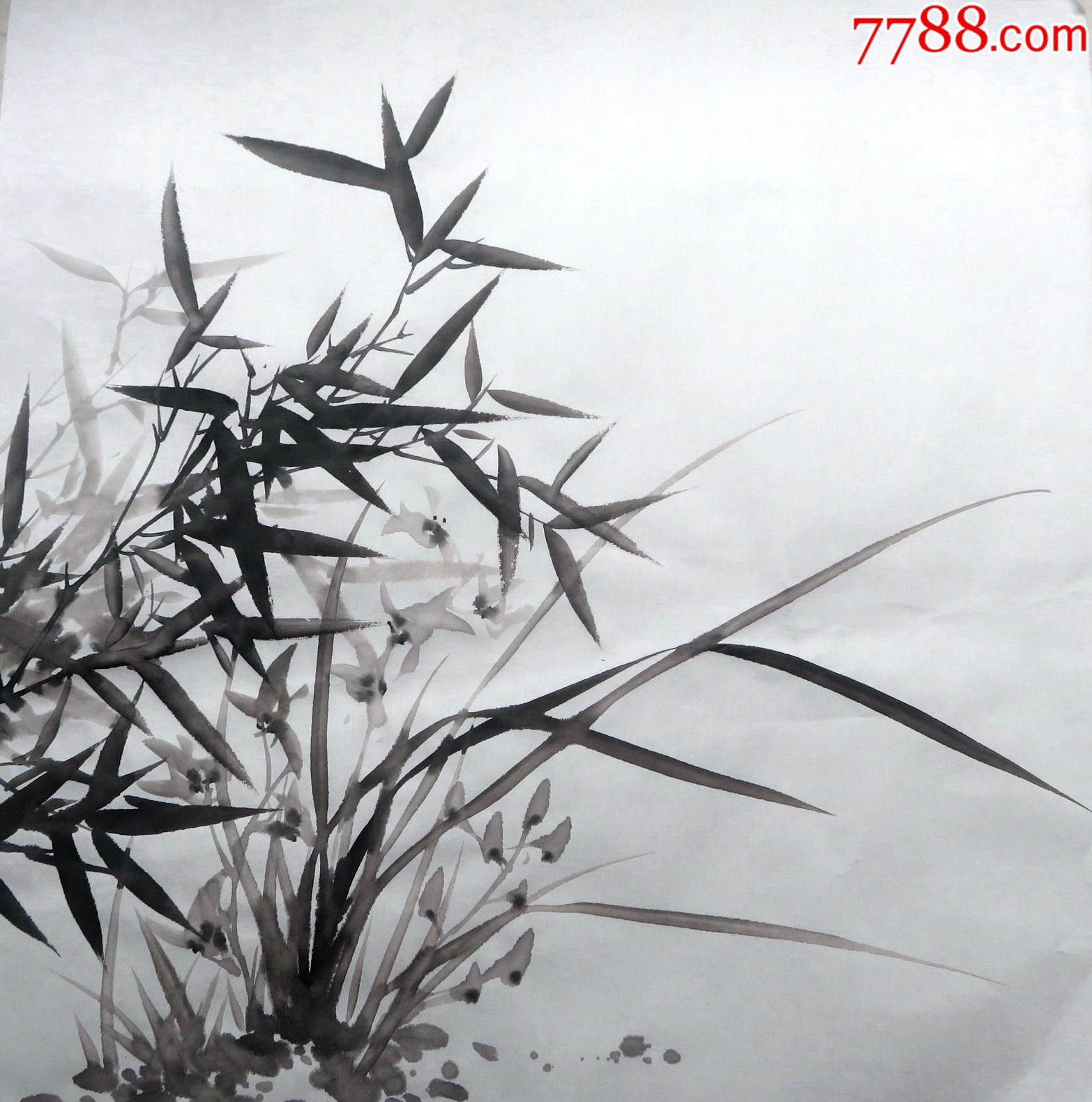 50x50厘米客厅装饰国画字画送礼走道挂画纯手绘三尺斗方竹子竹报平安8