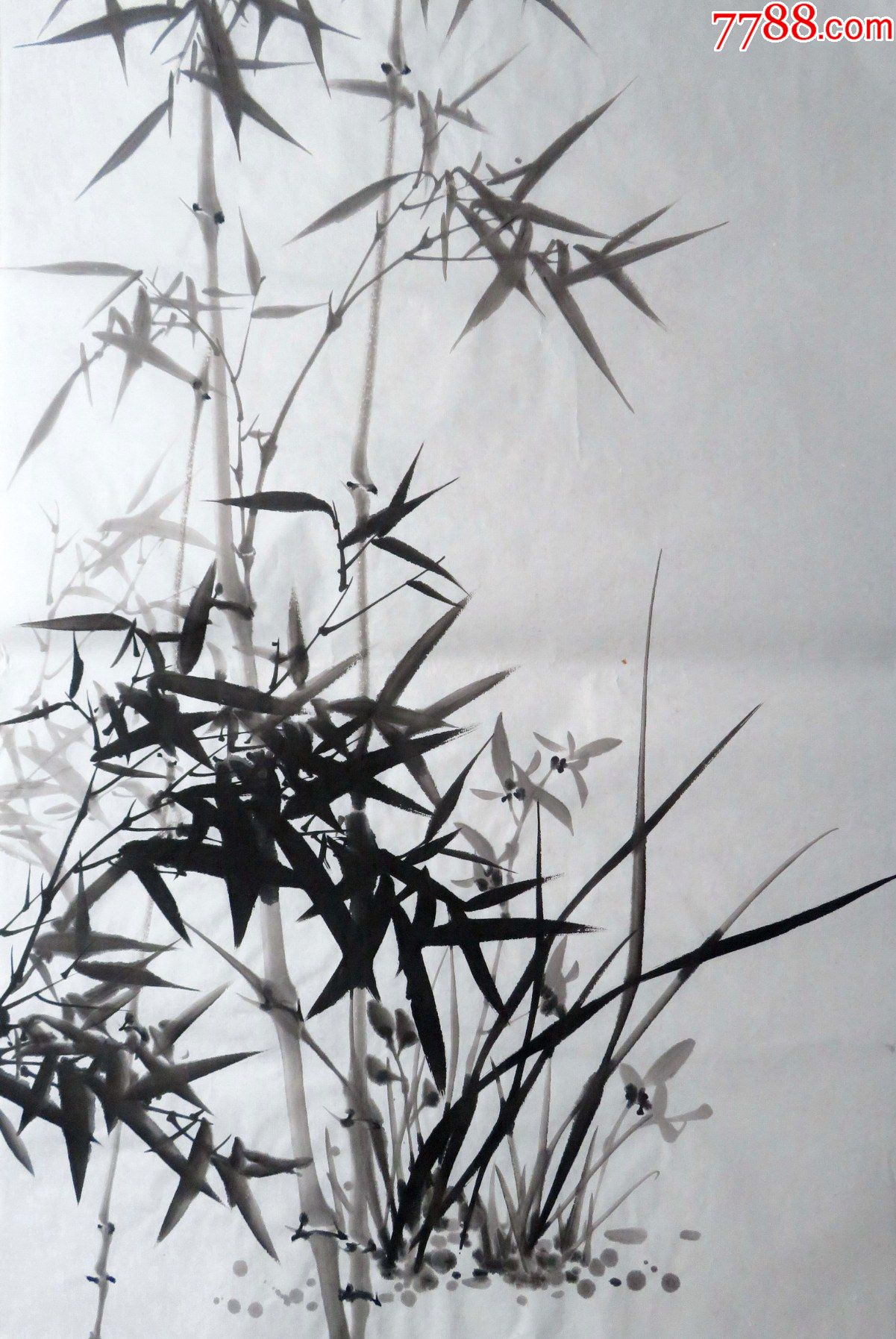 68x45厘米客厅装饰国画字画送礼走道挂画纯手绘四尺三开竹子竹报平安