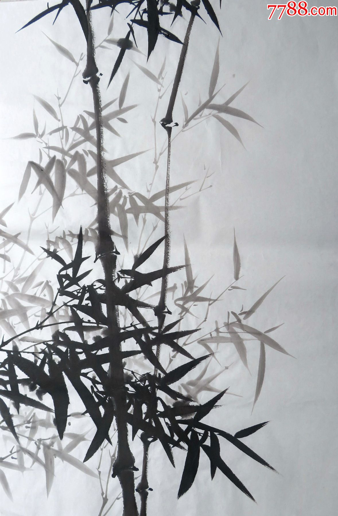 68x45厘米客厅装饰国画字画送礼走道挂画纯手绘四尺三开竹子竹报平安