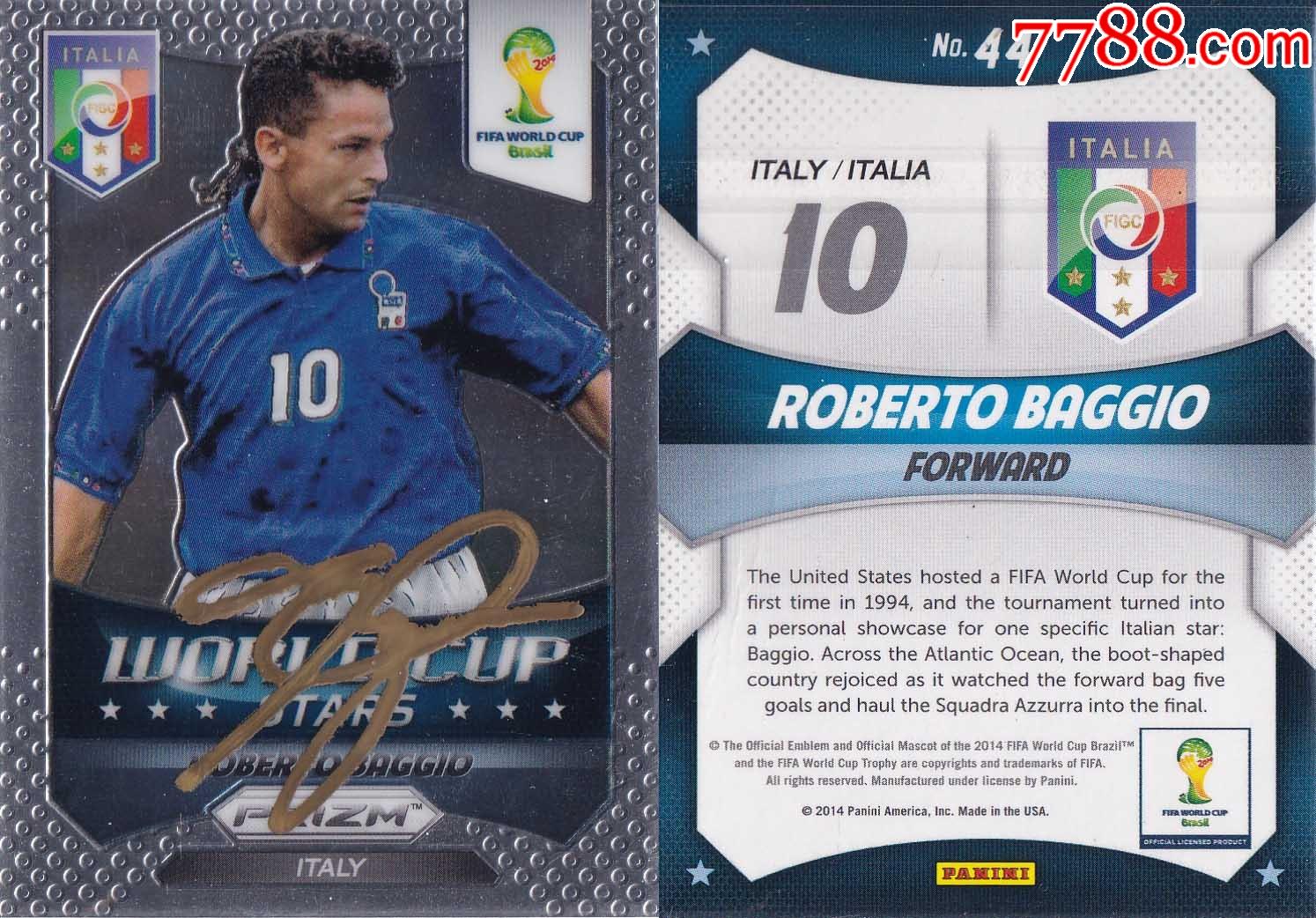 官方正品a正版球星巴乔亲笔签名送礼佳品生日礼物珍藏