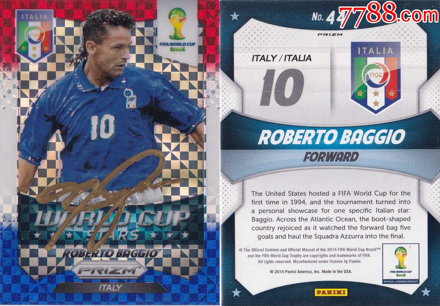 官方正品b正版球星巴乔亲笔签名送礼佳品生日礼物珍藏