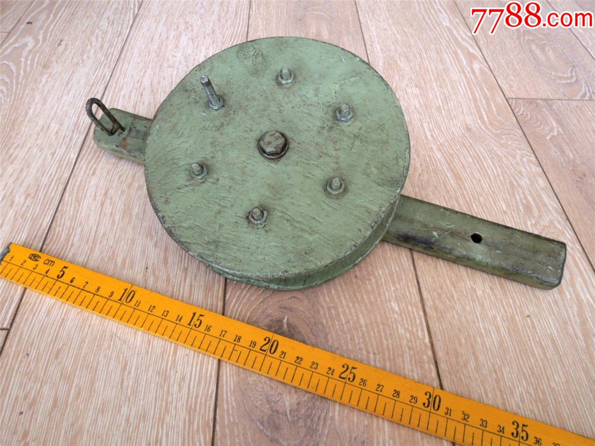 怀旧收藏2104-60-70年代老式自制大号木质放风筝搅盘绕线盘0.7kg