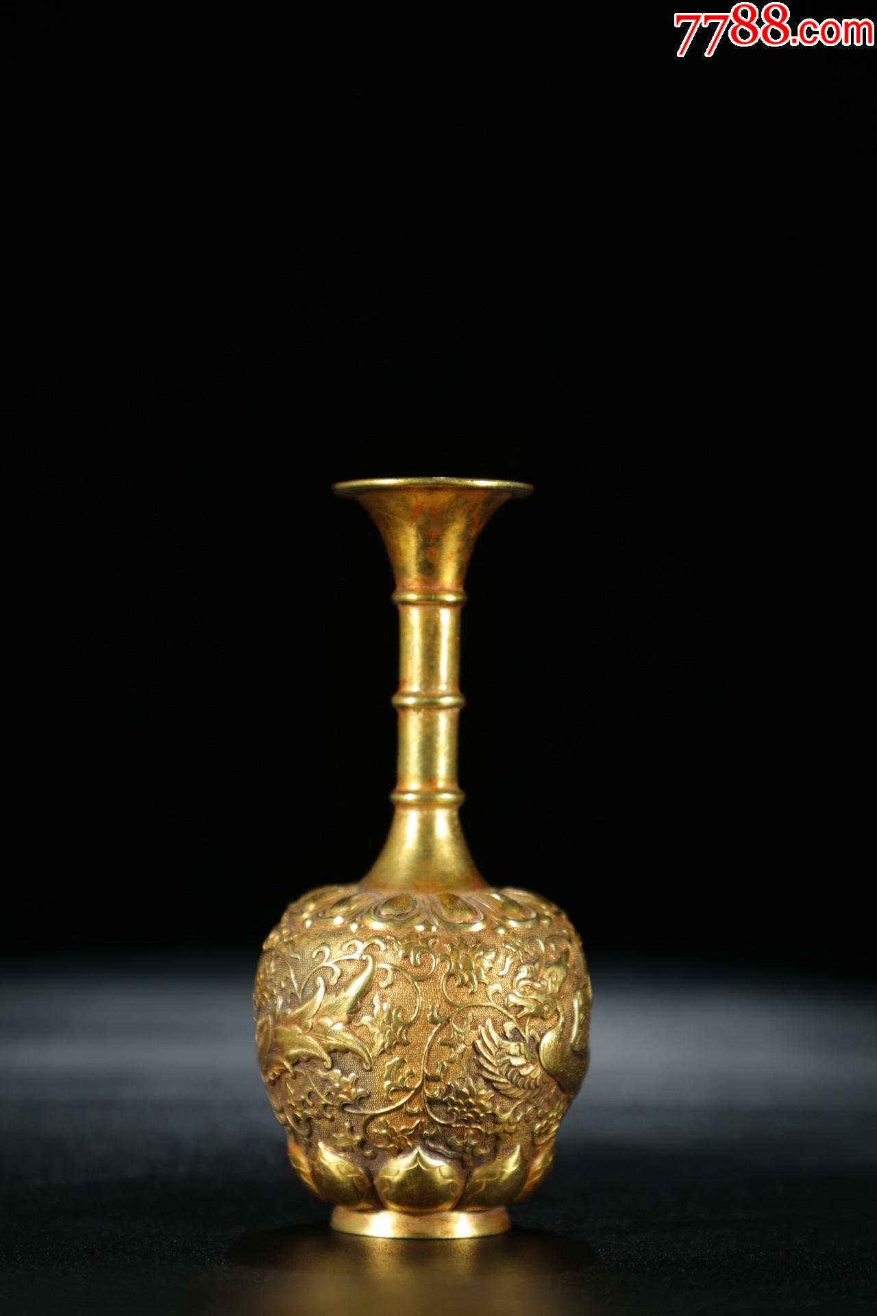 银鎏金凤凰纹赏瓶