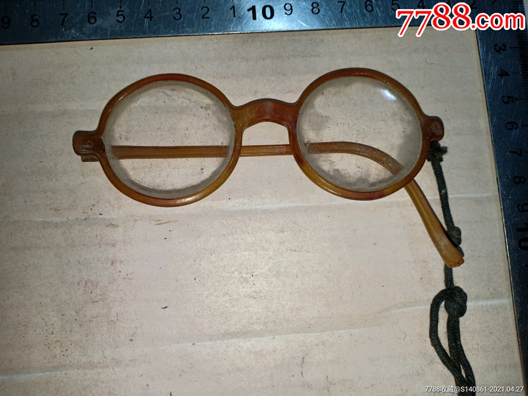 箱31民国老赛璐珞框眼镜有缺12347cm