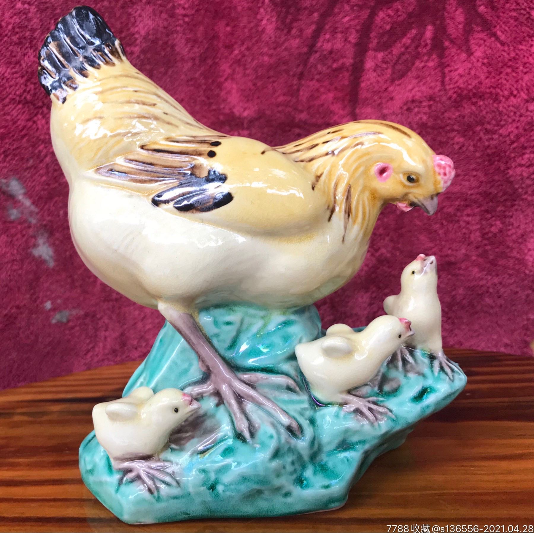 老石湾瓷塑子母鸡(出口款)-价格:235元-se79856013-雕塑瓷/瓷雕-零售