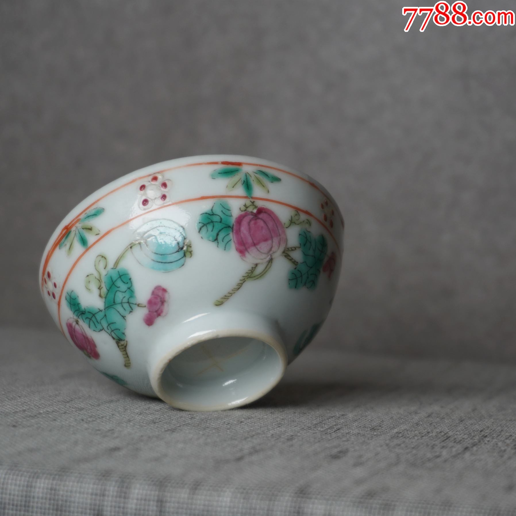 清代粉彩茶杯道光瓷器杯子茶器茶具茶道品茗杯主人杯_旧瓷器_岁寒堂