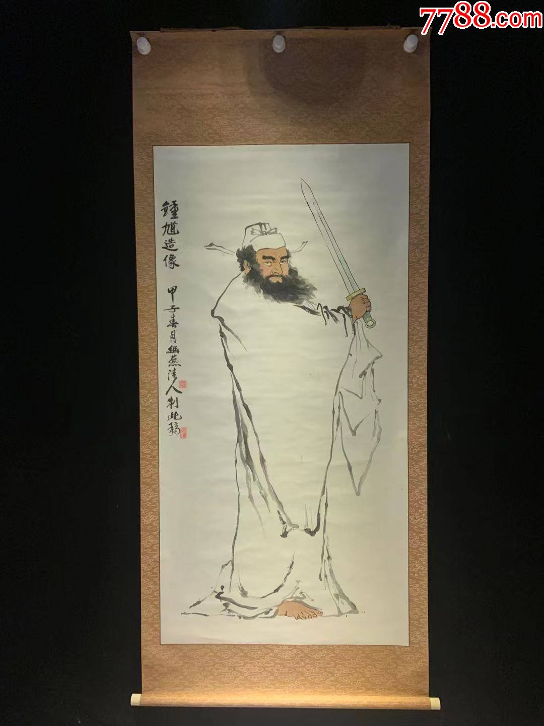 钟馗造像古董收藏民国清代老字画浮世绘画日本春茶室书房2821