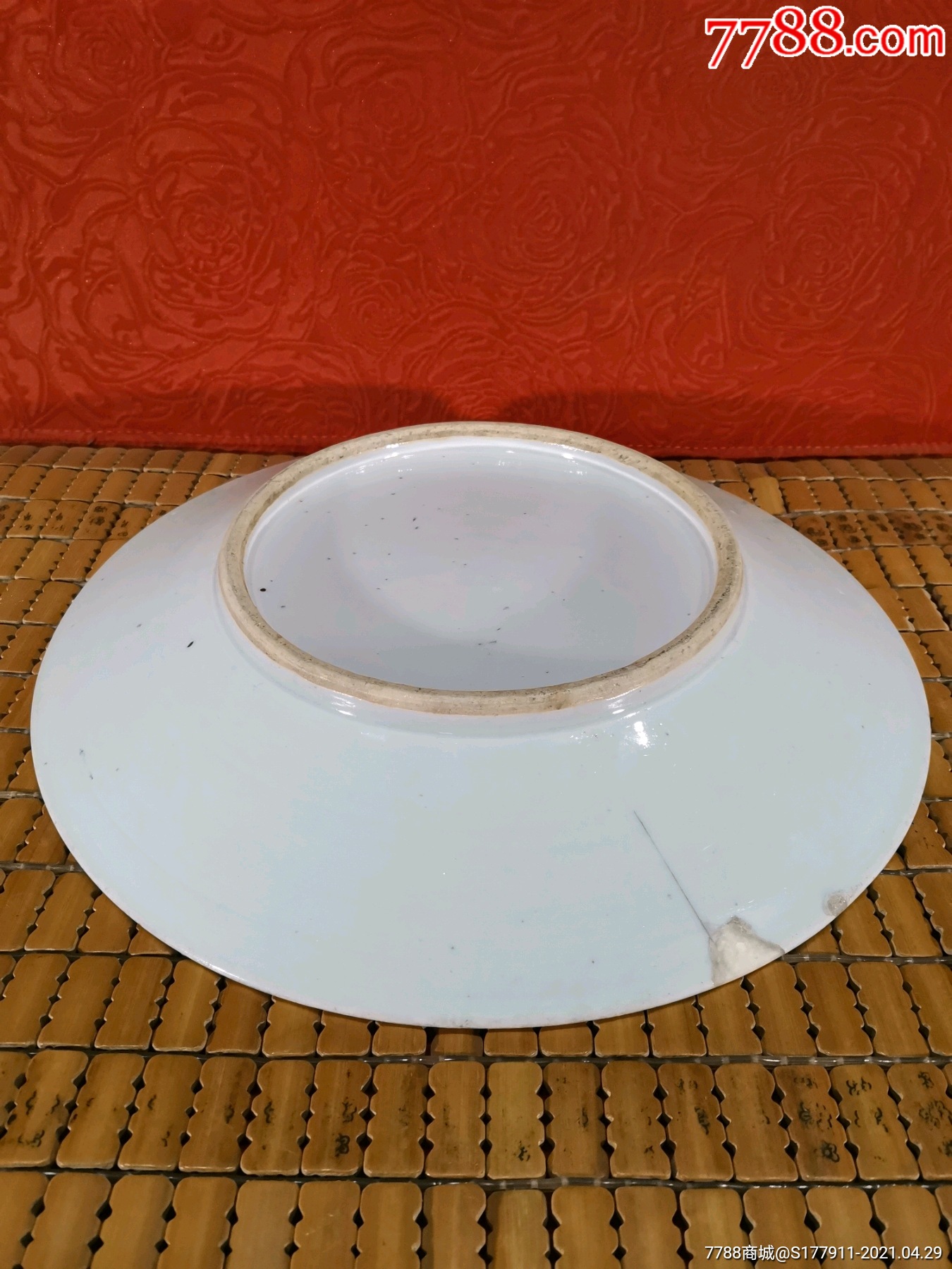 特大清中期白釉大盘_单色白瓷_第5张_7788瓷器
