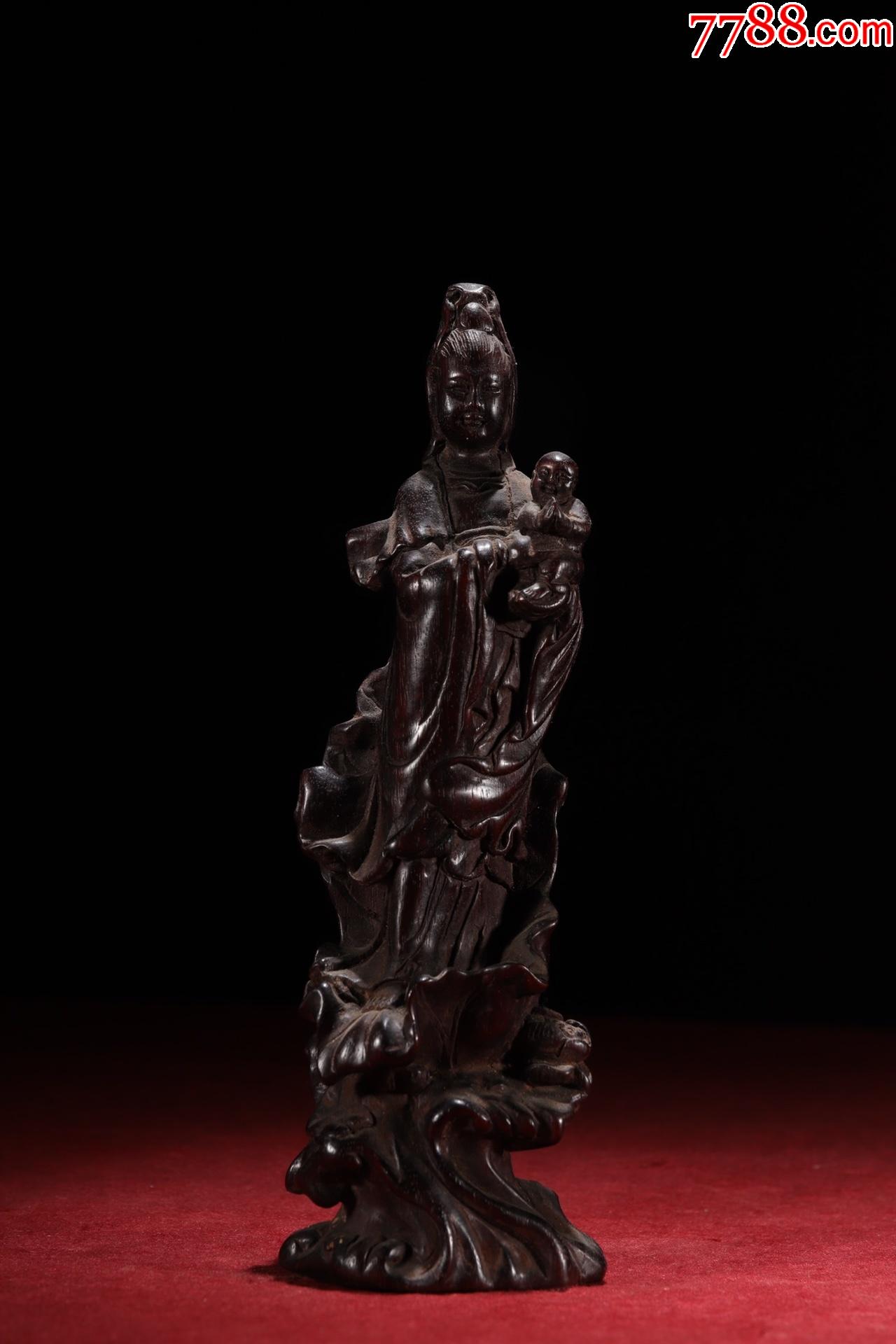 小叶紫檀送子观音立像-木雕摆件-7788商城__七七八八商品交易平台