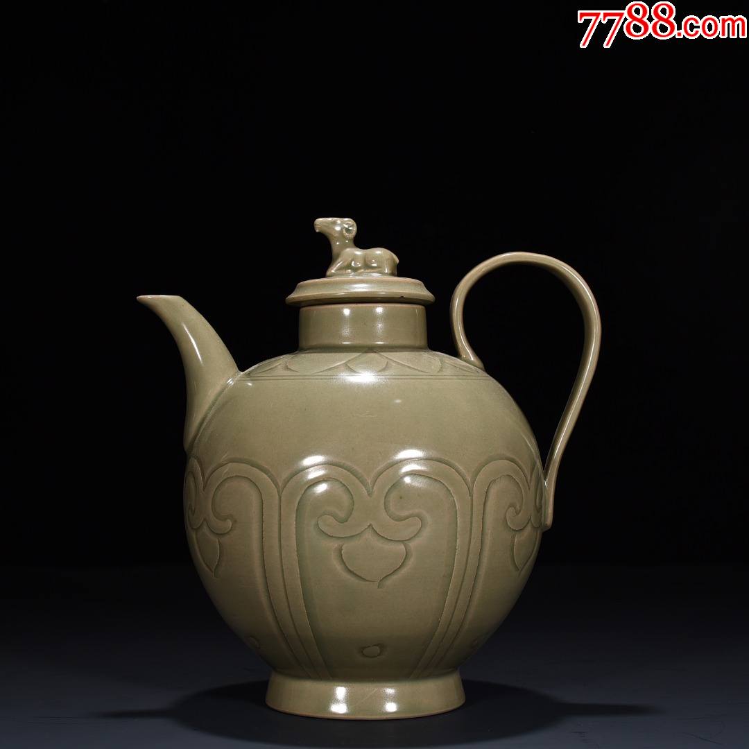 秘色越窑刻花执壶23*20厘米(工艺品)-青瓷/秘色瓷-7788商城__七七八八