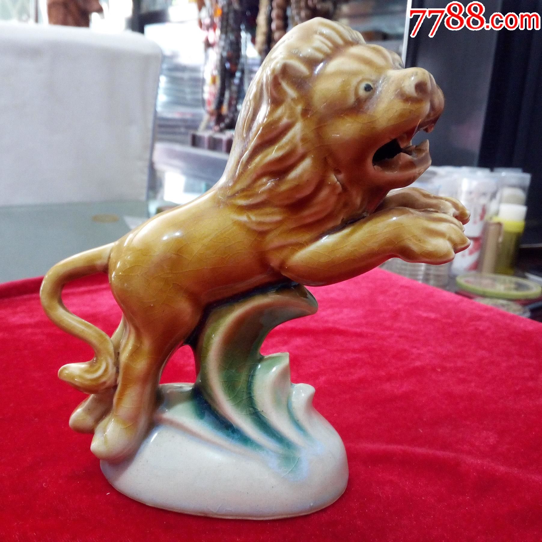 70年代狮子小摆件_青花瓷_收藏价格_鉴定交易_7788瓷器网